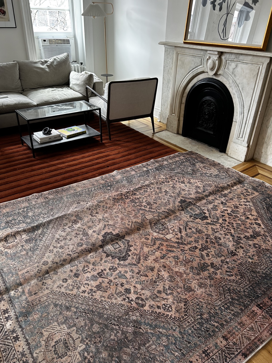 Large Vintage-Style Area Rug l Machine Washable