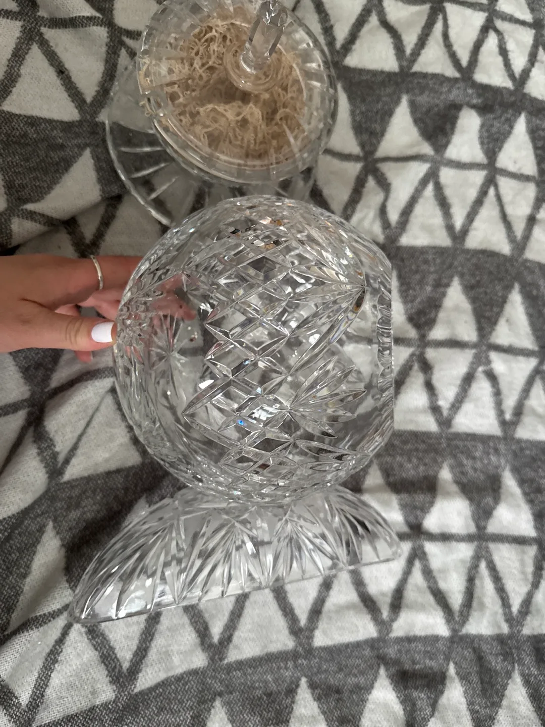 Crystal Dish Set with Lid, Bowl, and lace coasters image indicator(5)