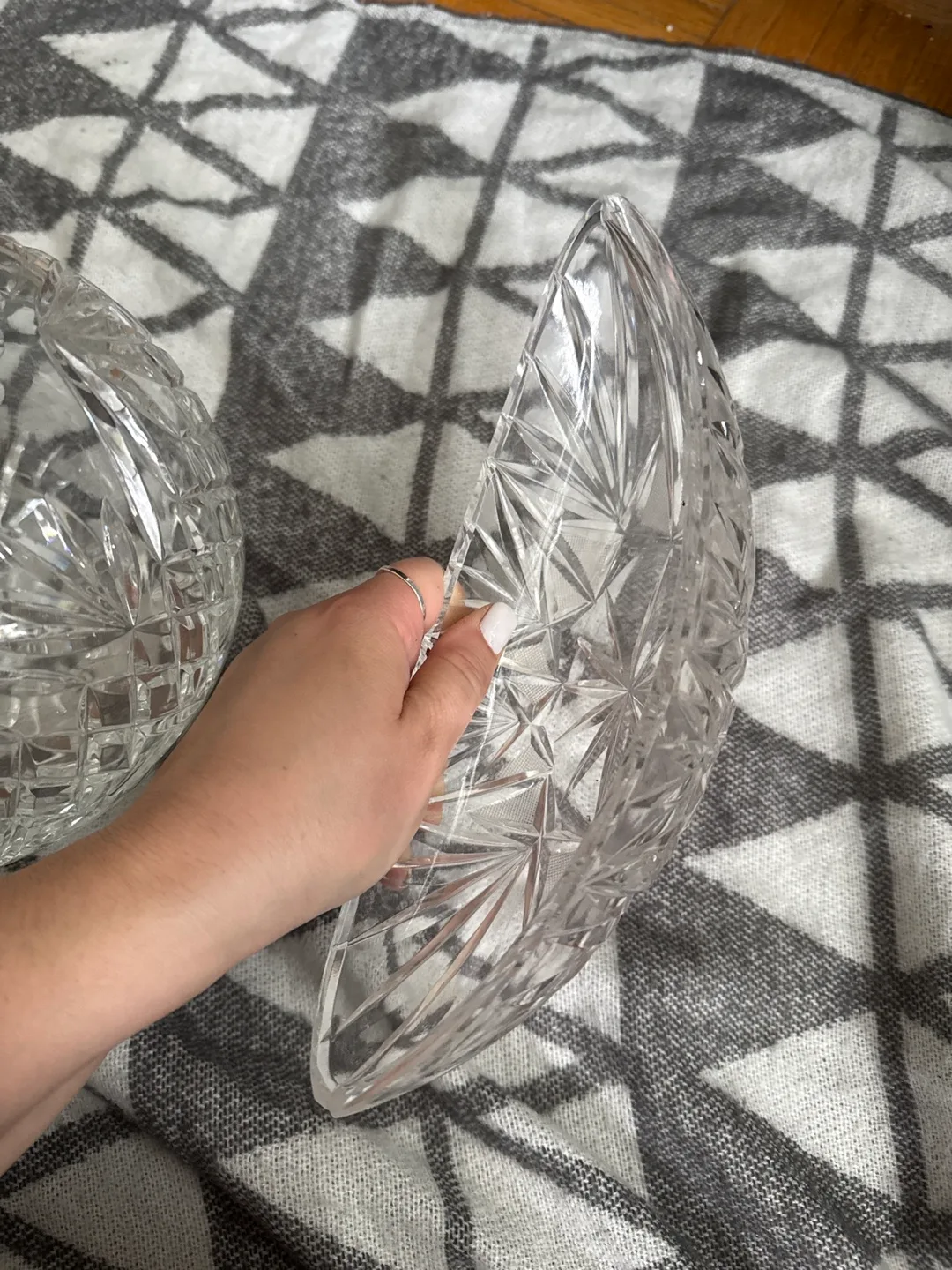 Crystal Dish Set with Lid, Bowl, and lace coasters image indicator(3)