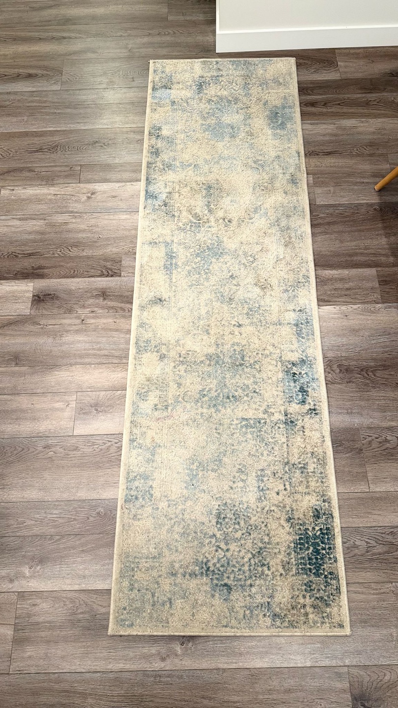 Runner Rug - Blue and Beige - 27" x 78"