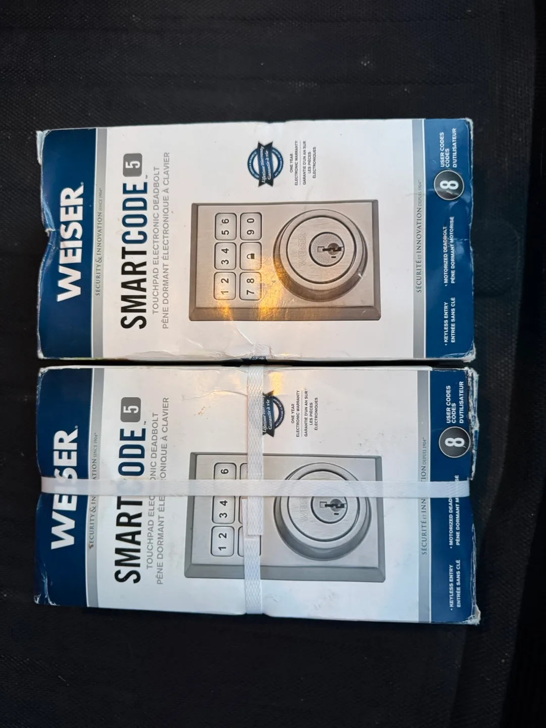 Two Weiser SmartCode 5 Touchpad Electronic Deadbolt Locks thumbnail