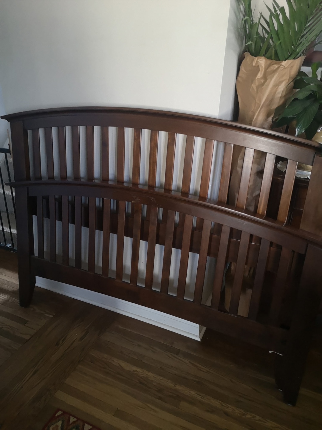 Solid wood queen headboard and footboard