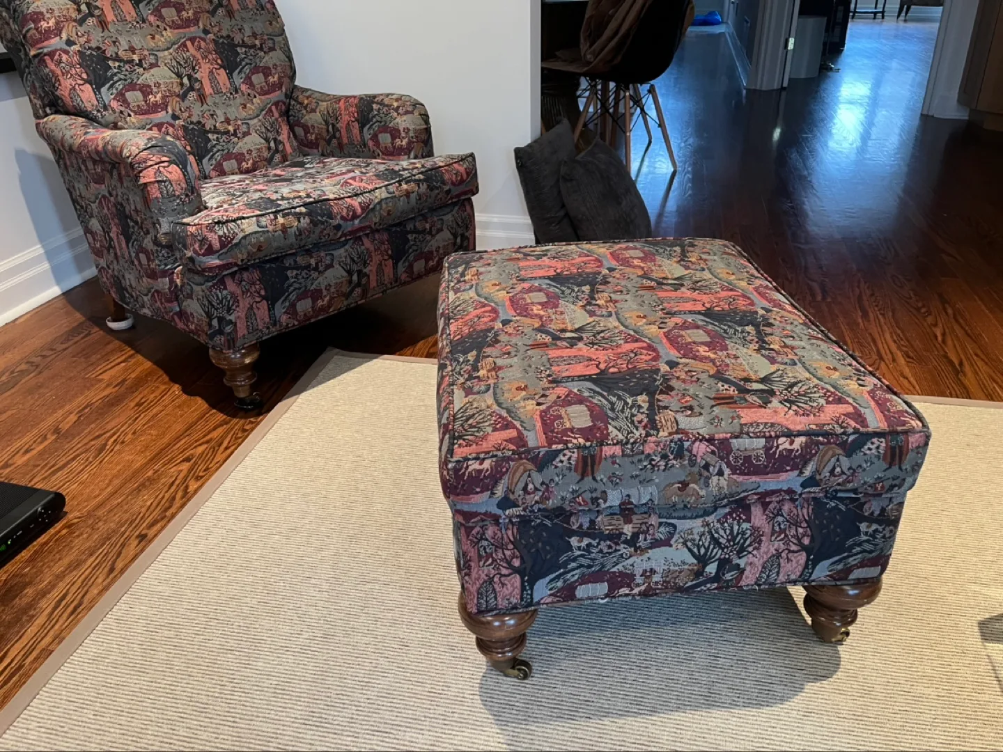 $30!!! Armchair and Ottoman Set- Matching  Upholstery image indicator(2)