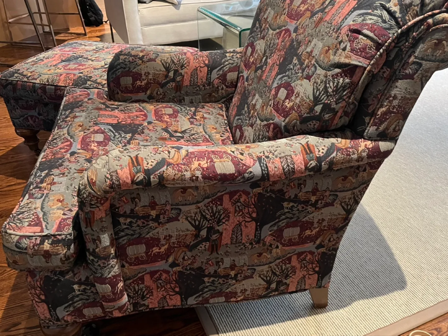 $30!!! Armchair and Ottoman Set- Matching  Upholstery image indicator(4)