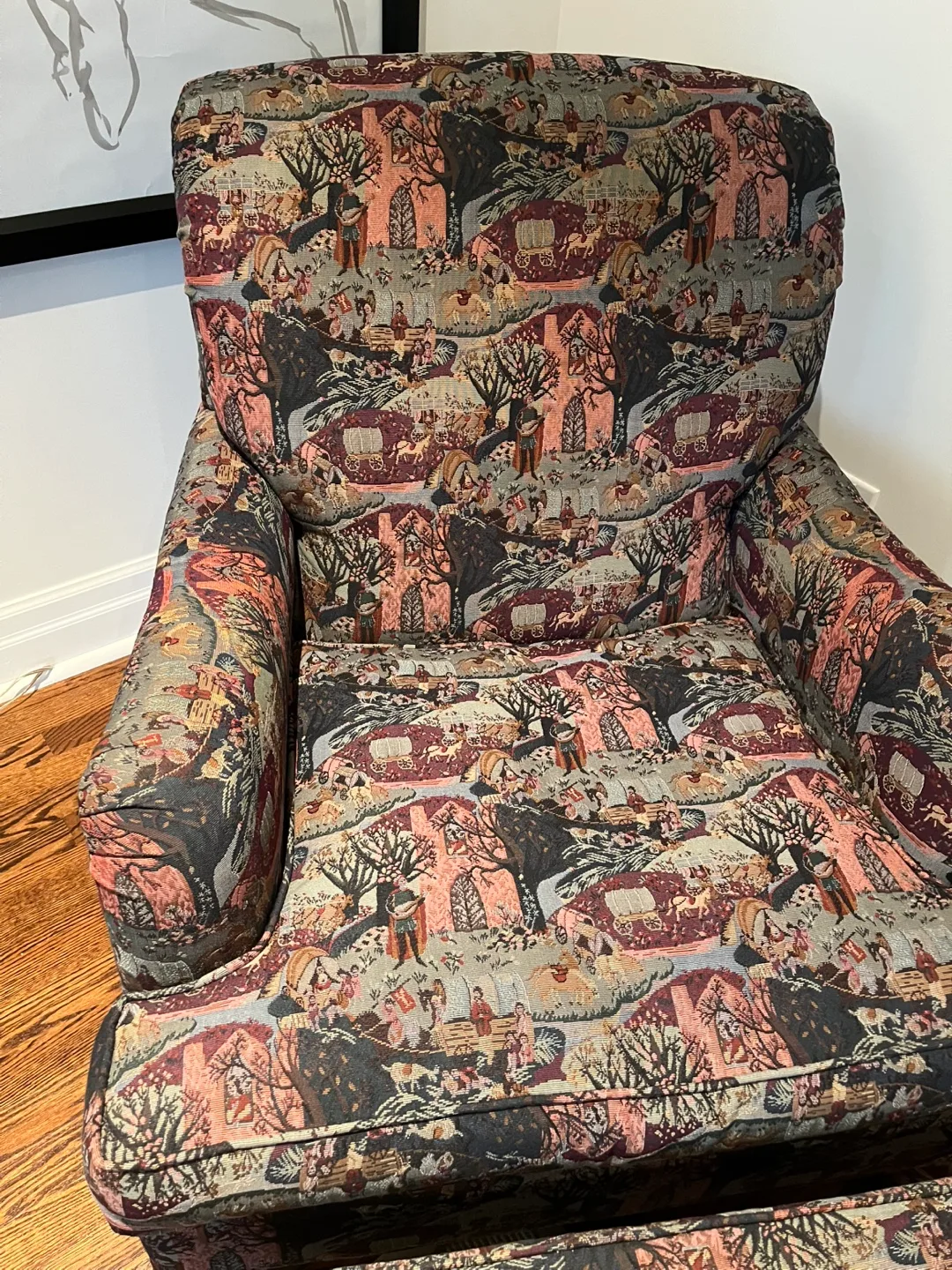 $30!!! Armchair and Ottoman Set- Matching  Upholstery image indicator(7)