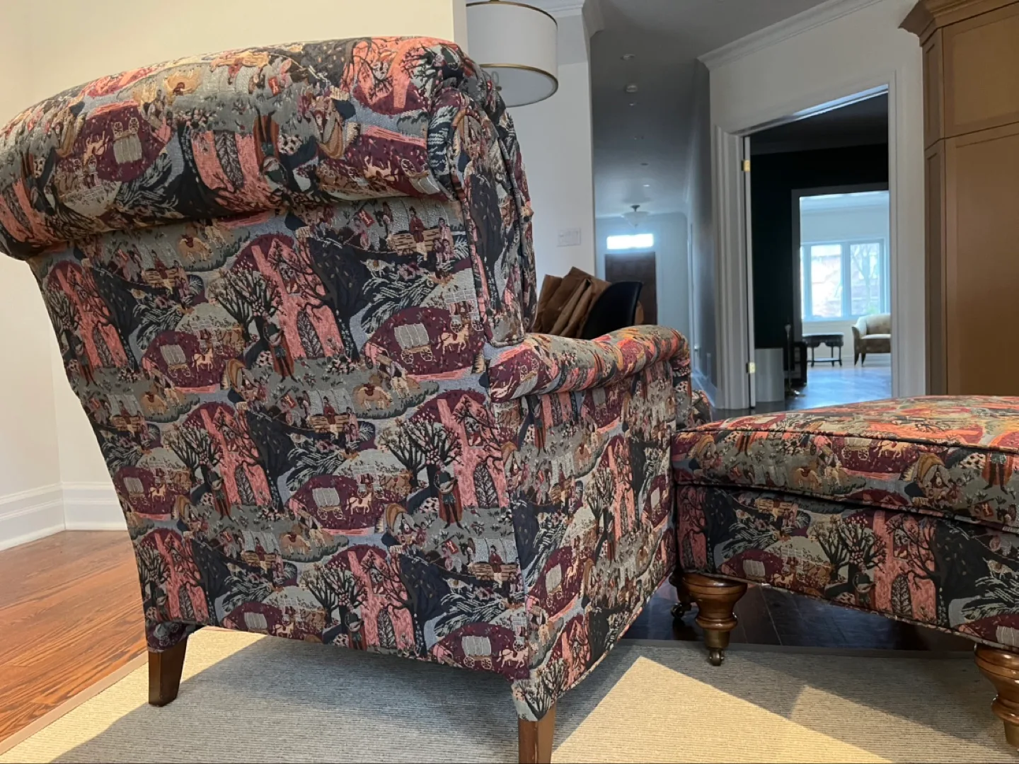 $30!!! Armchair and Ottoman Set- Matching  Upholstery image indicator(9)