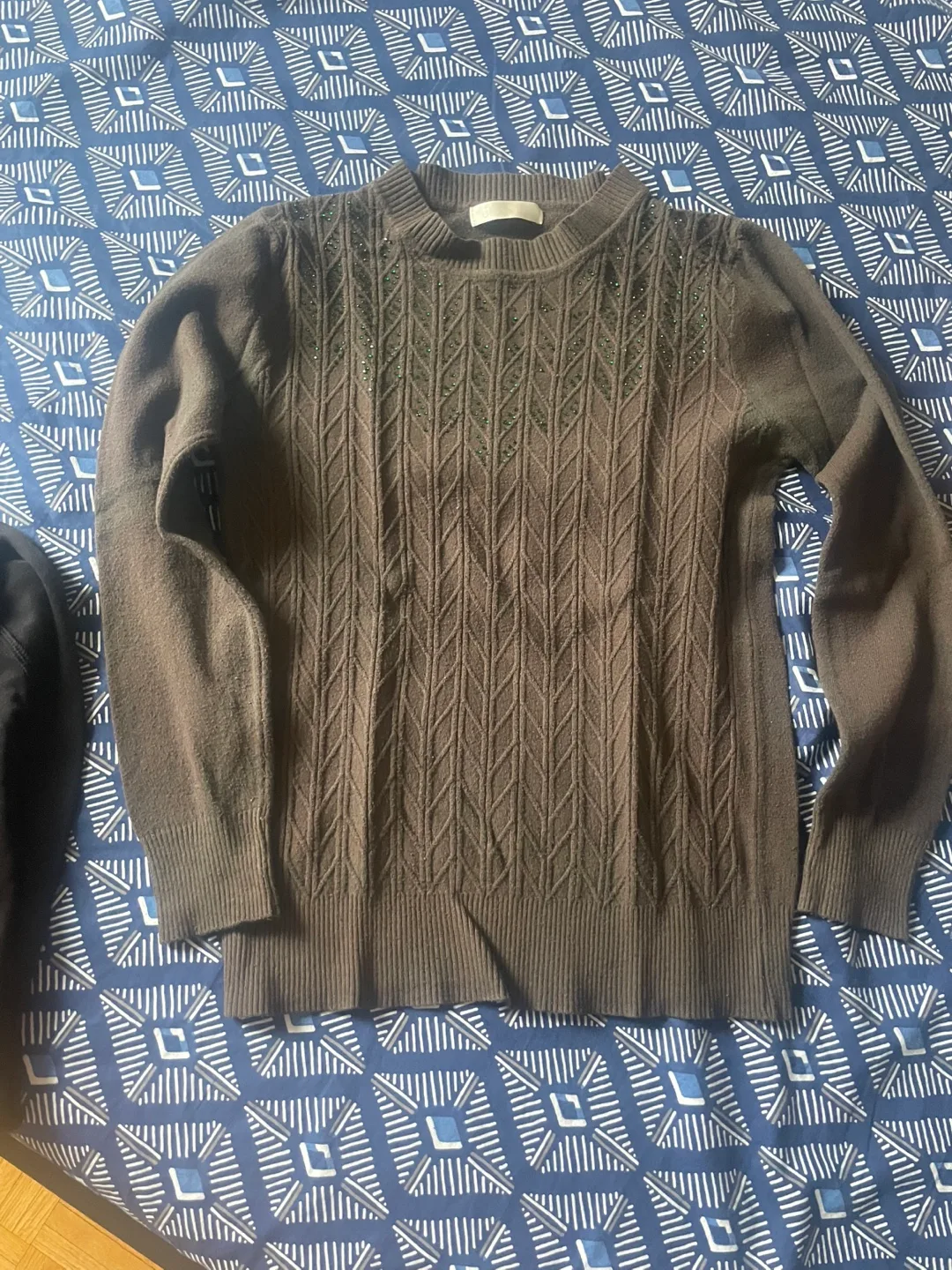 Dark brown embellished sweater 💚 image indicator(3)