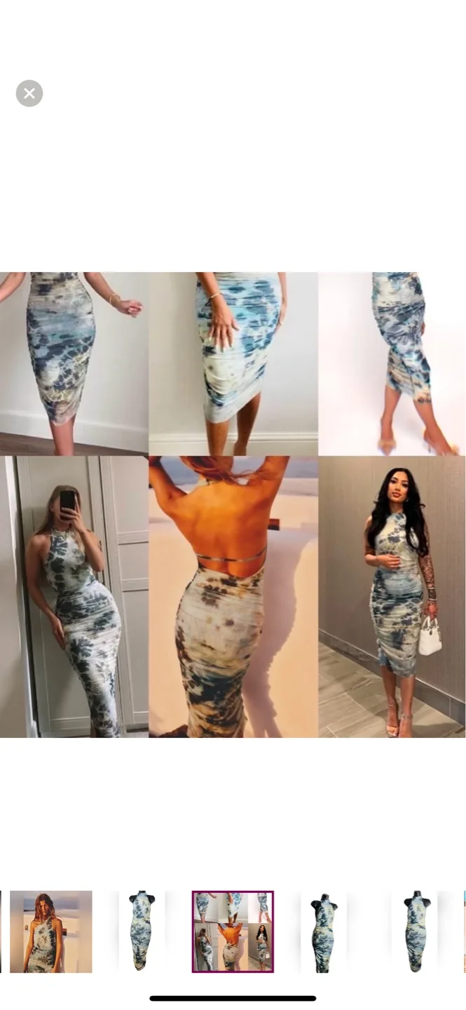 Zara Tie-Dye Patterned Mesh Halter Midi Dress (BNWT) image indicator(4)