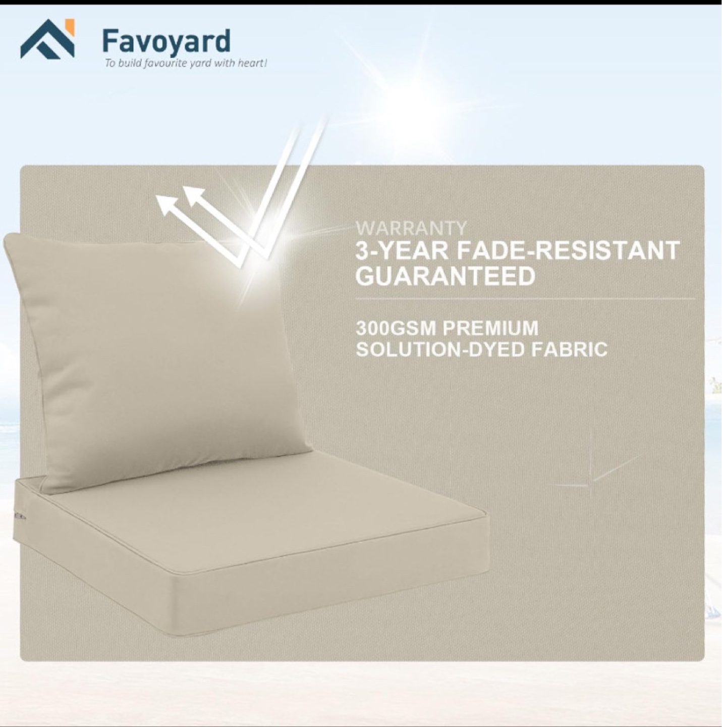 Brand New FavoYard Outdoor Patio Chair Cushions - Beige - photo 5