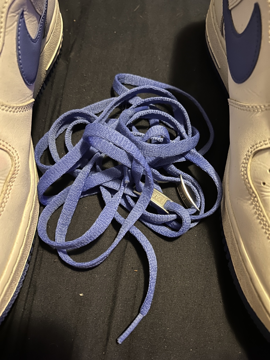 Nike Air Force 1 Low White and Royal Blue Sneakers - photo 4