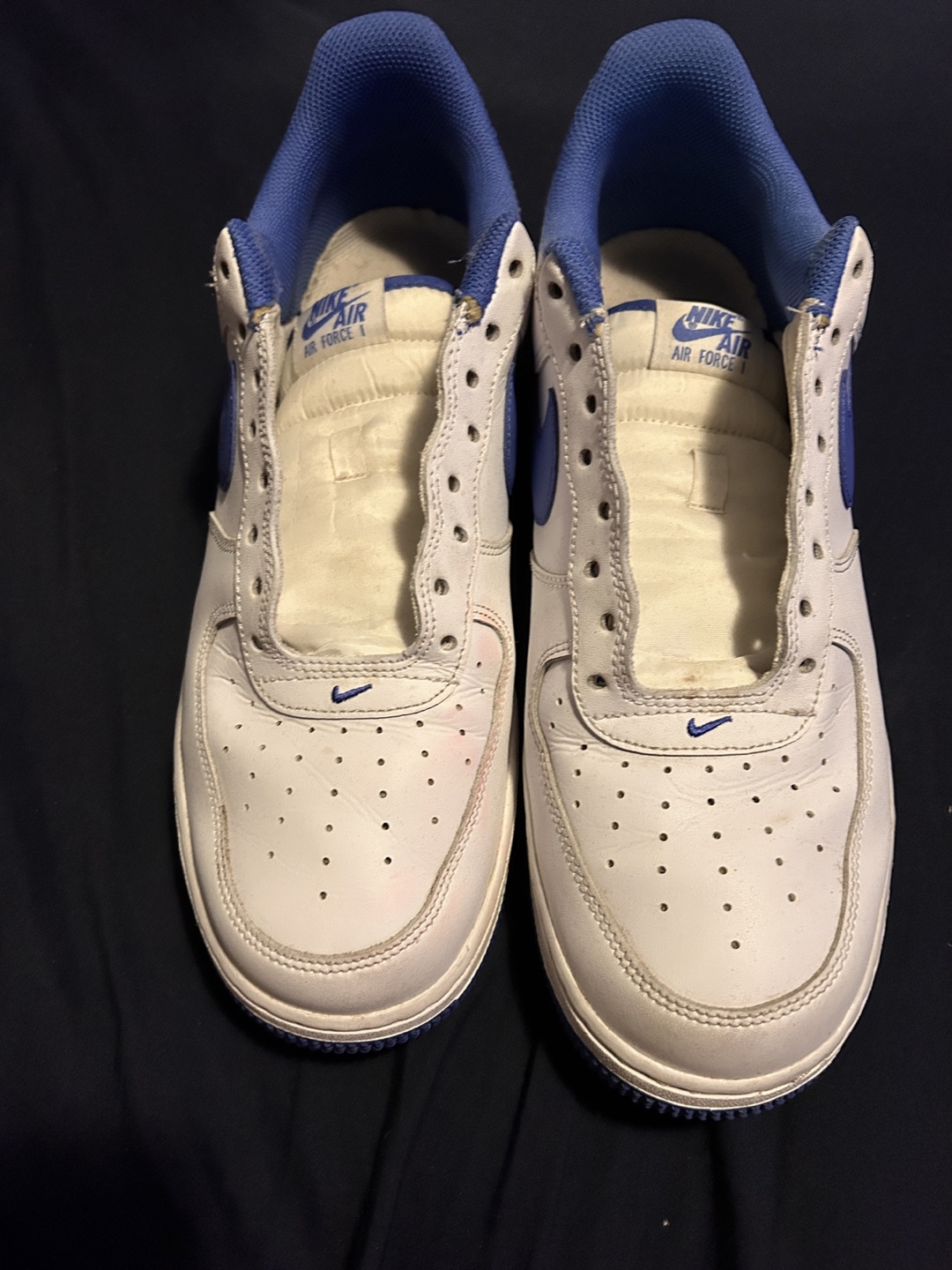 Nike Air Force 1 Low White and Royal Blue Sneakers