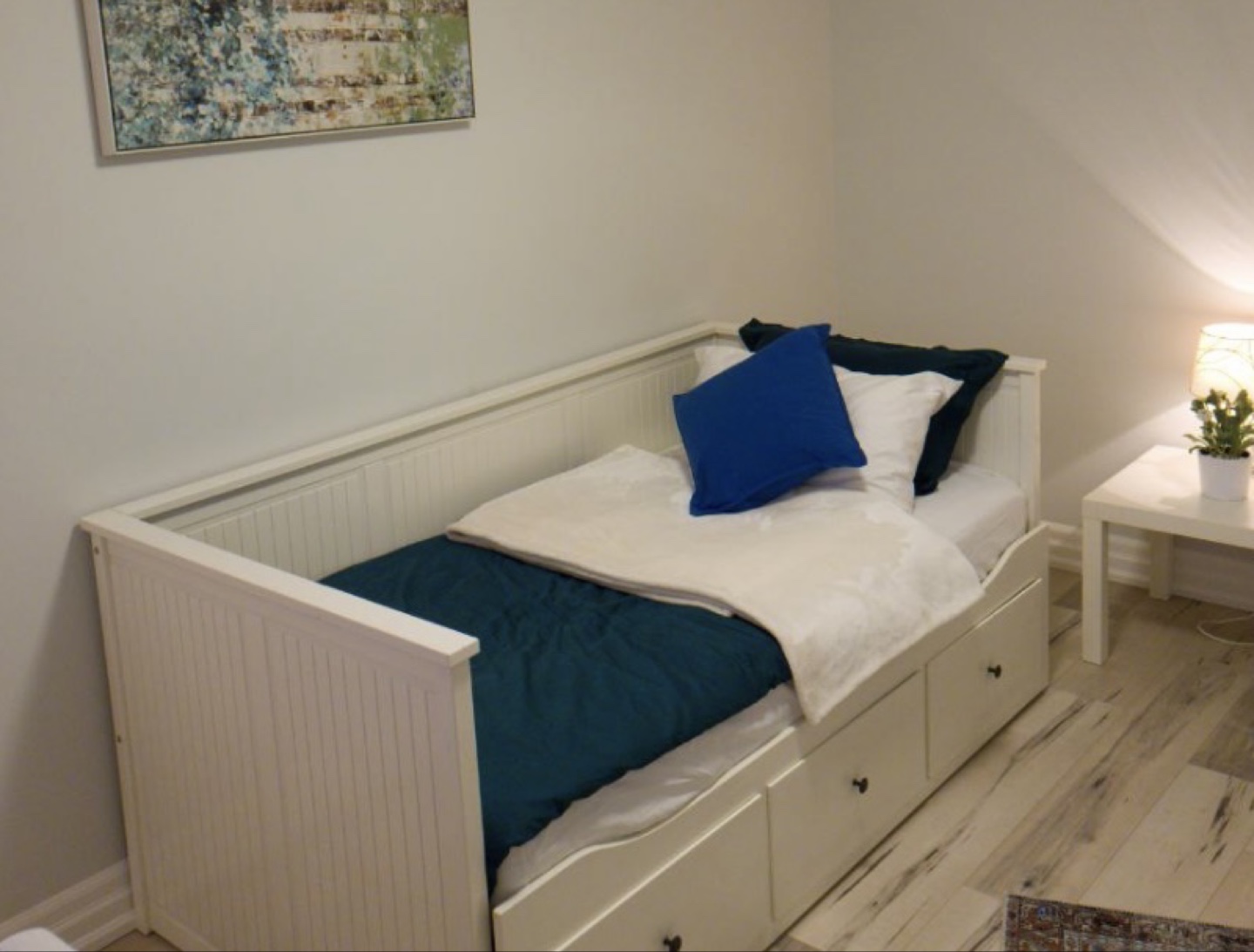 Twin Bed Frame BRIMNES IKEA with New Mattress - photo 2