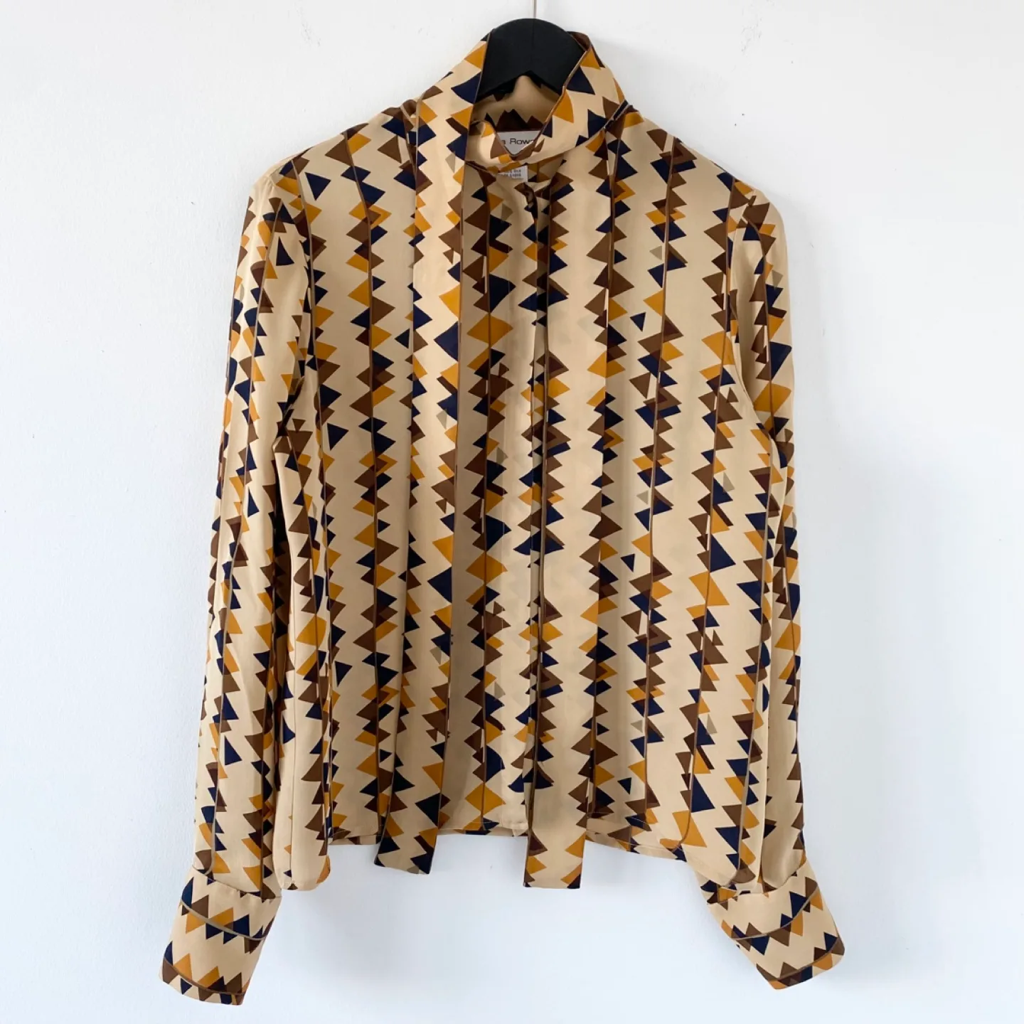 Vintage 100% Silk Blouse with Tie thumbnail