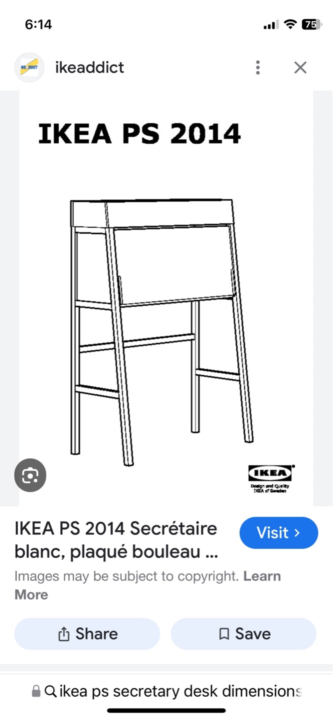 IKEA PS 2014 Secretary Desk- computer- homework - White - photo 5