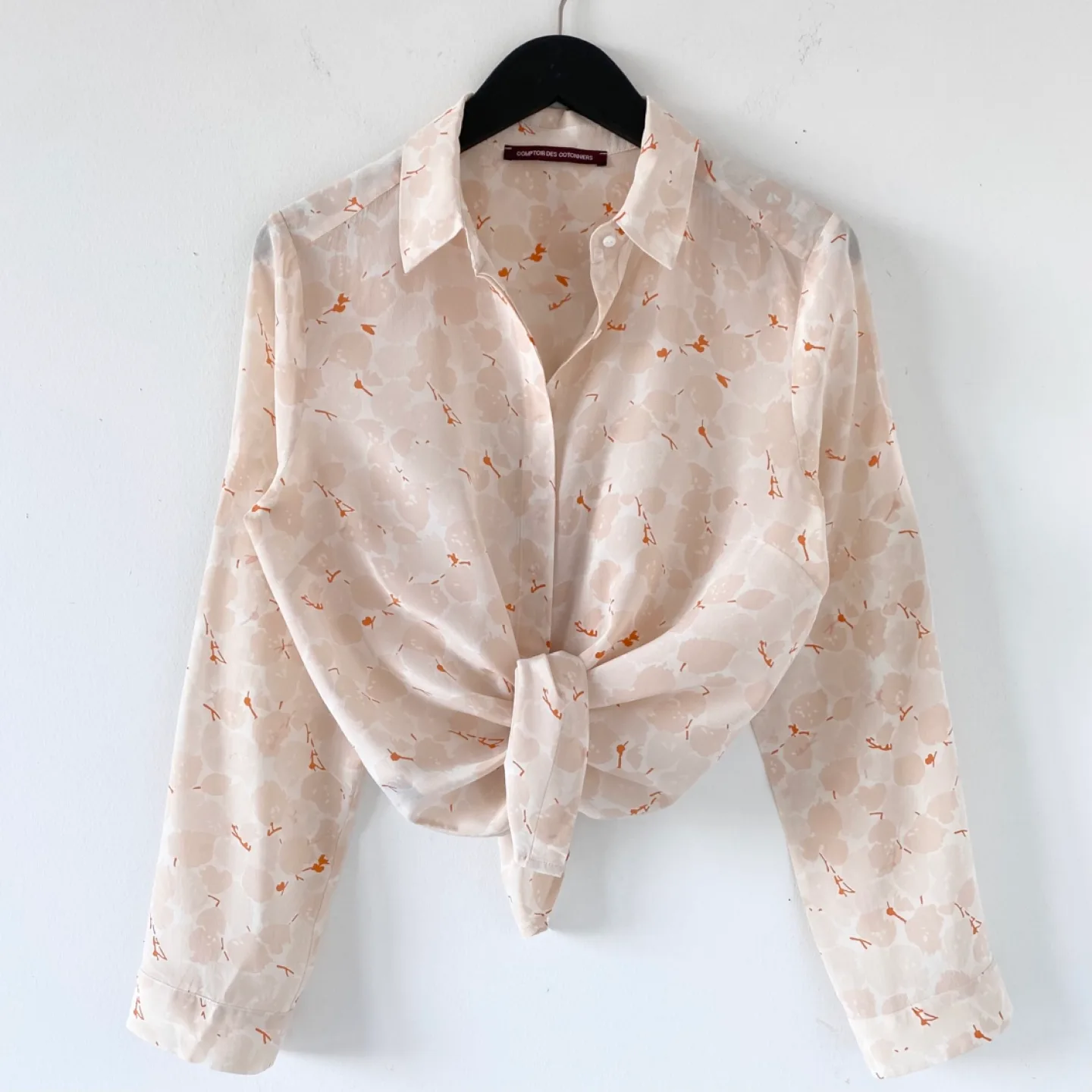 Comptoir des Cotonniers 100% Silk Printed Button-Up Blouse thumbnail
