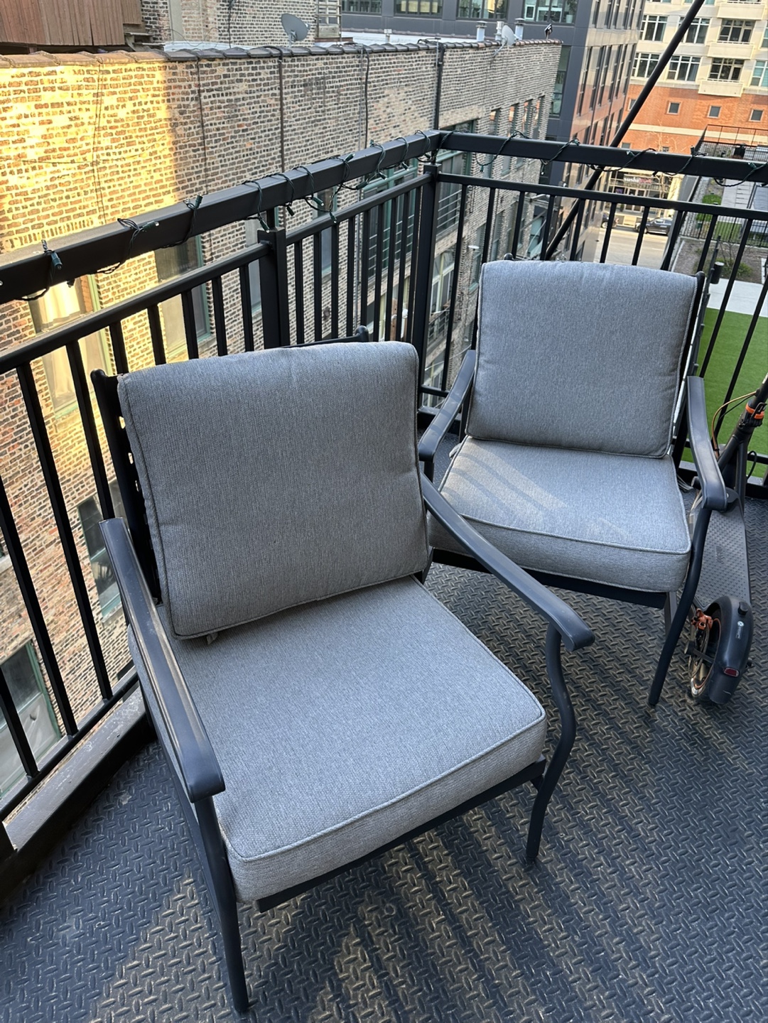 Pair of Outdoor Patio Chairs with Cushions