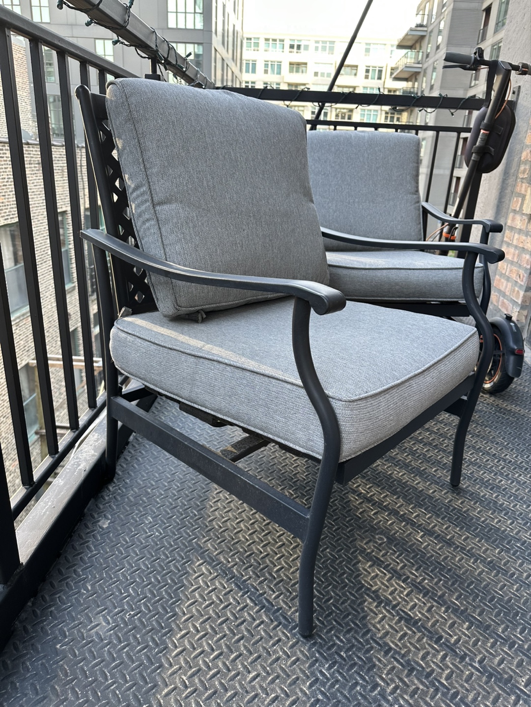 Pair of Outdoor Patio Chairs with Cushions - photo 2