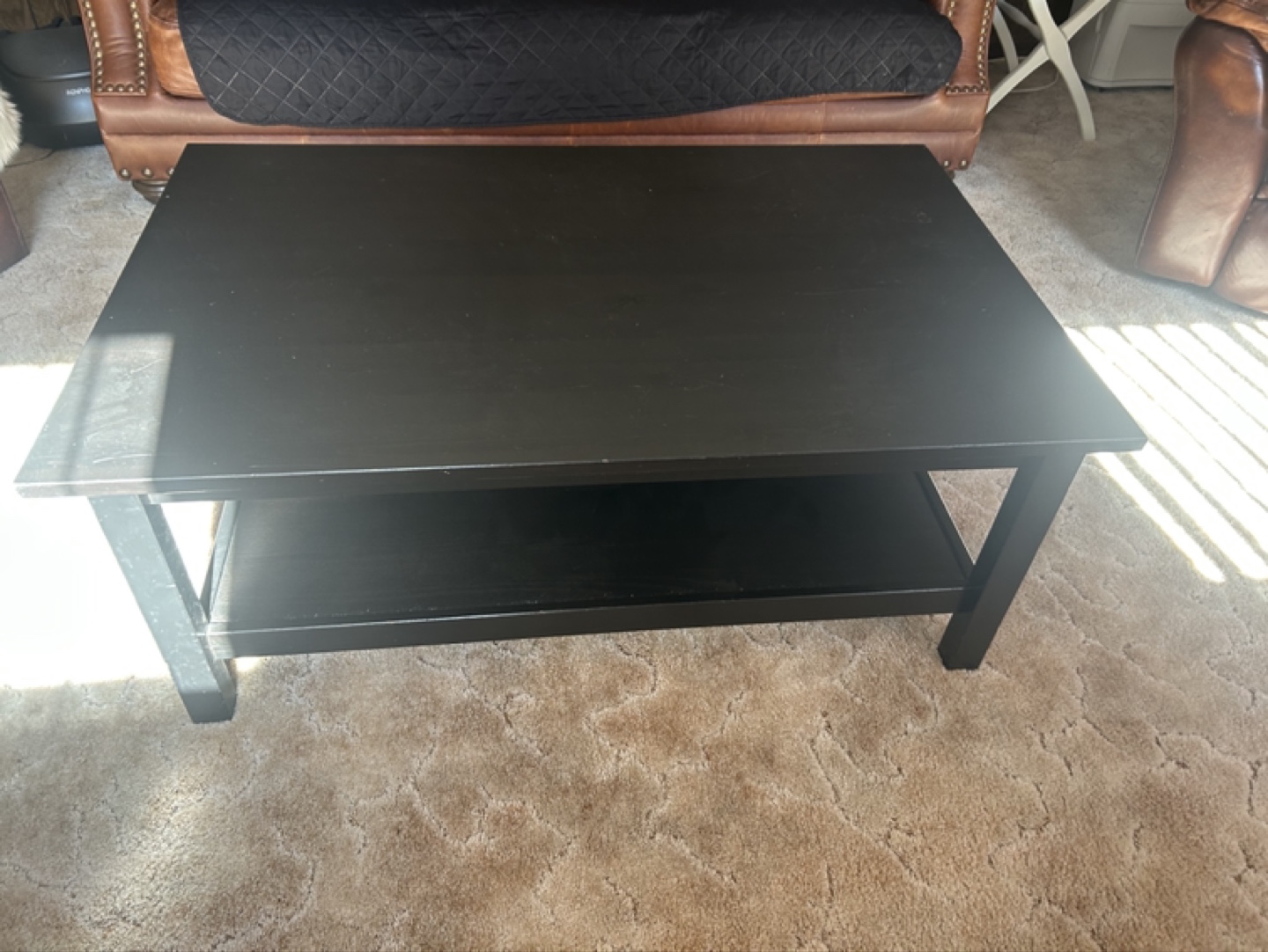 Black Coffee Table with Shelf