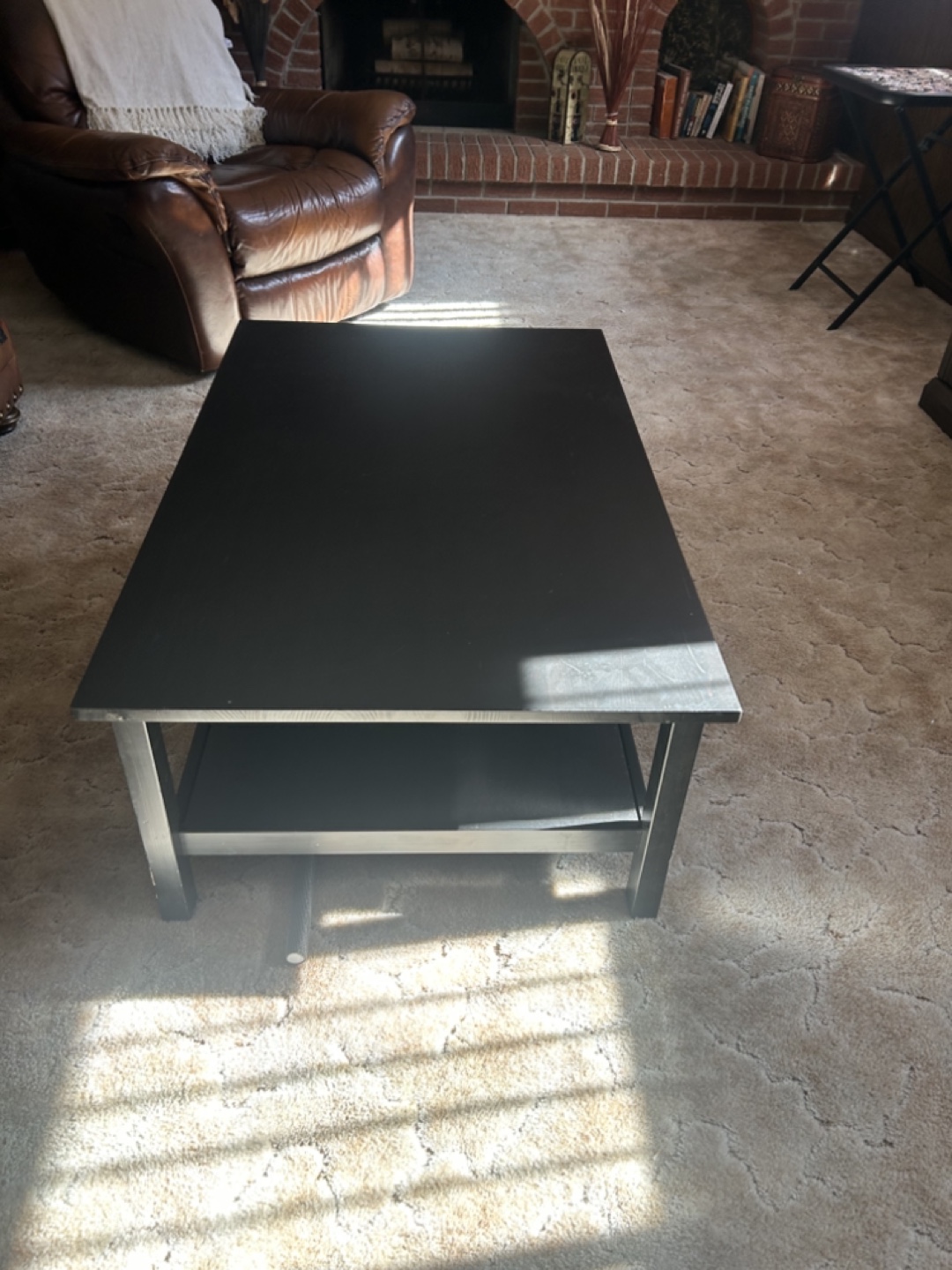 Black Coffee Table with Shelf - photo 2