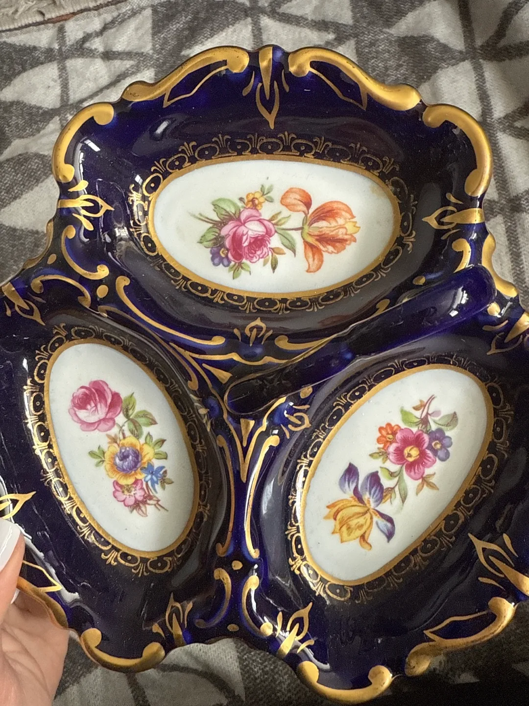 Vintage Echt Kobalt Divided Dish image indicator(2)