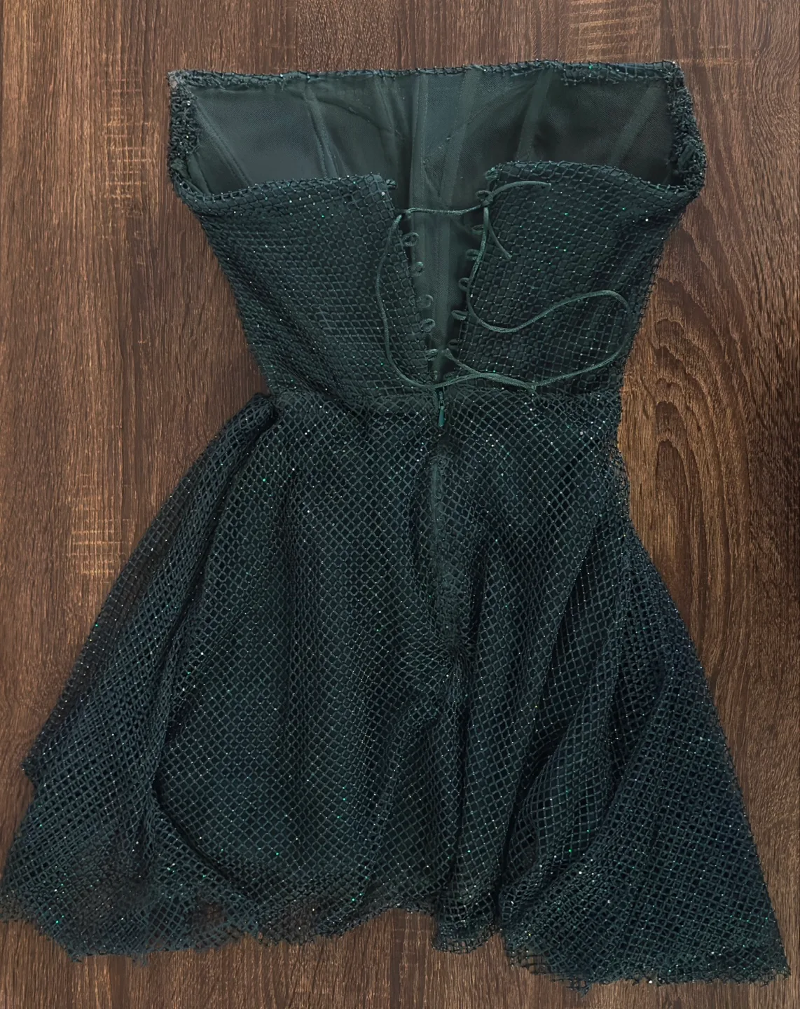 Dark Green Mesh Mini Dress image indicator(2)