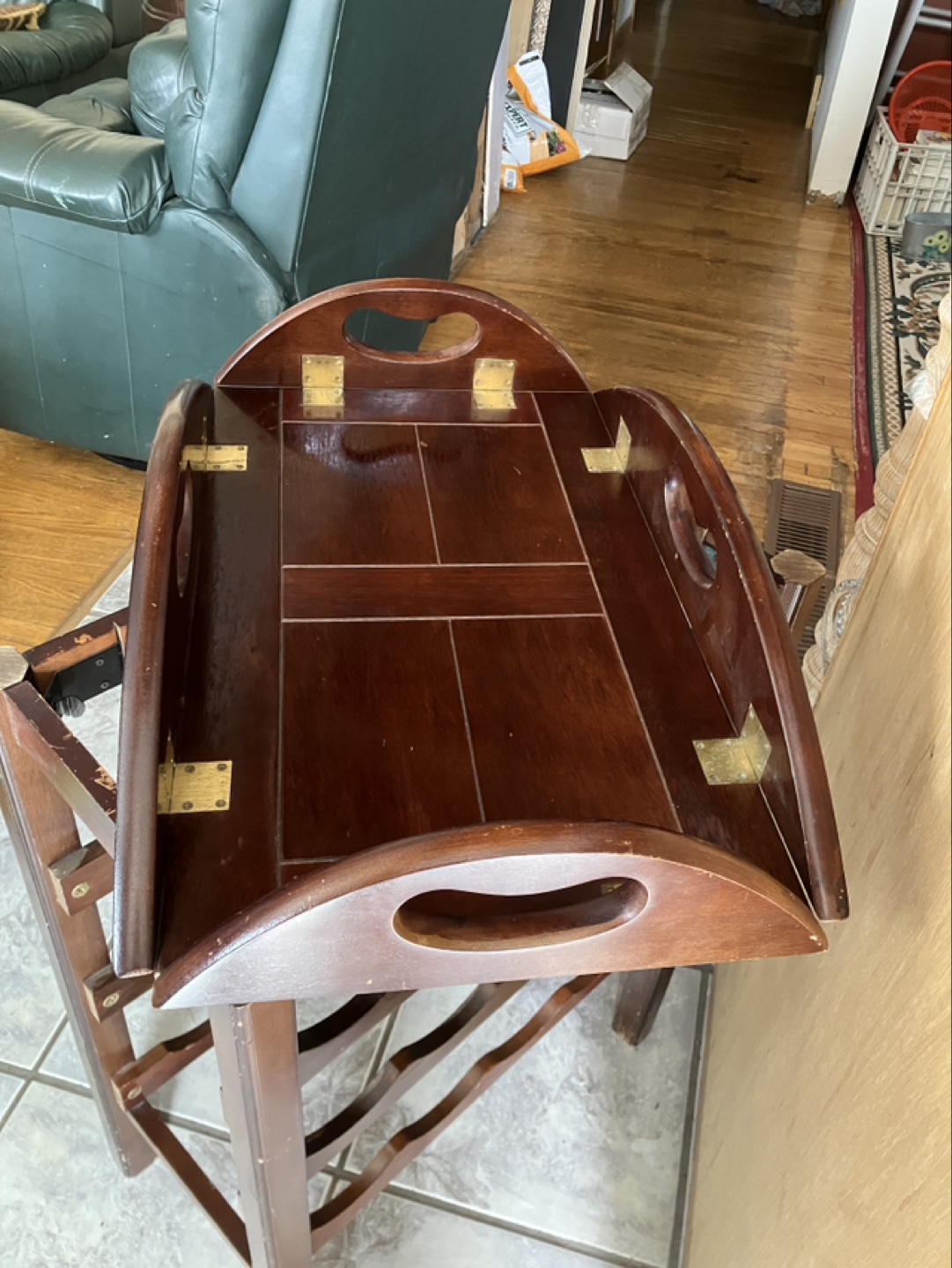 Vintage Wooden Wine Rack with Serving Tray - photo 3