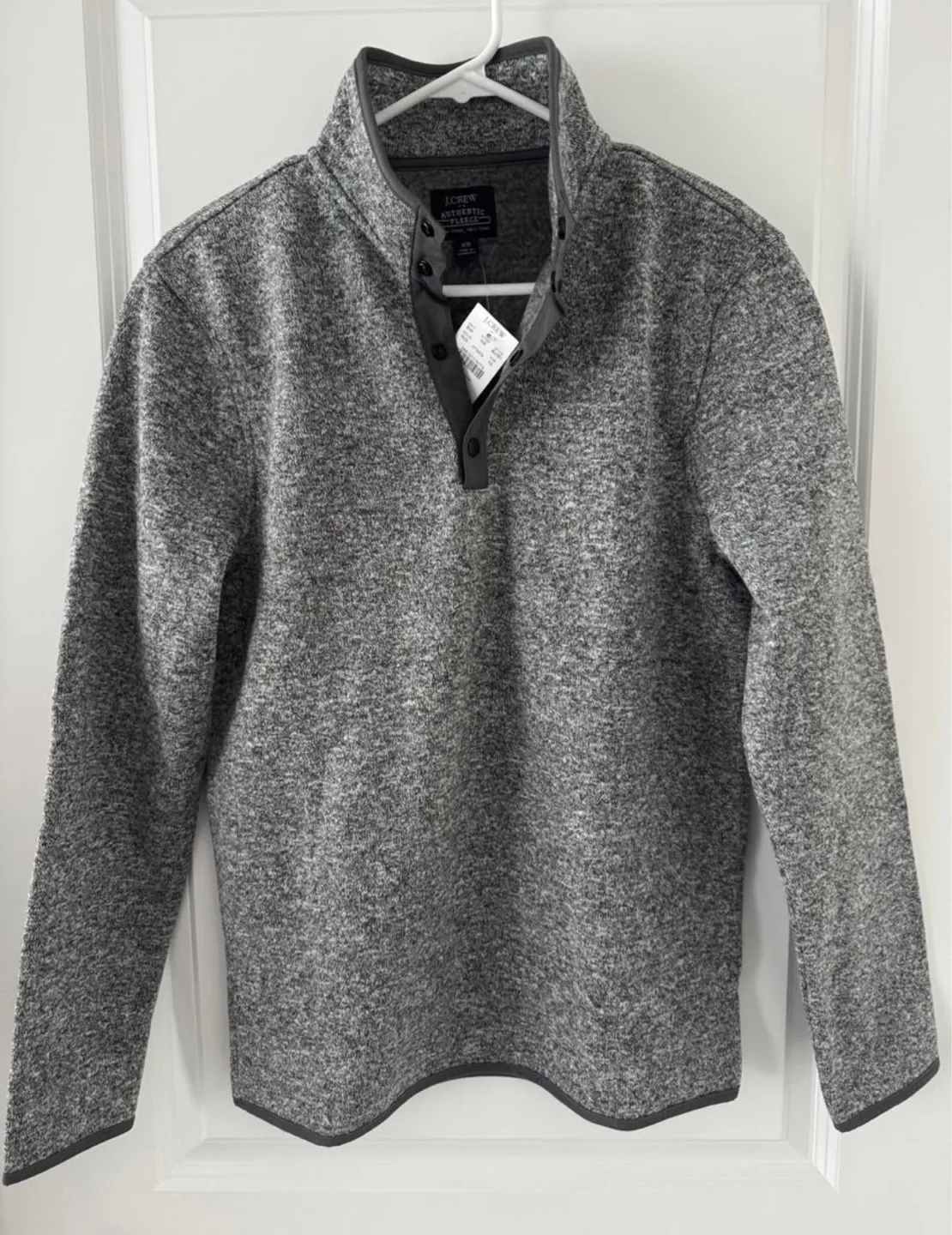 J.Crew Men's Marled Fleece Half-Snap ~ XS **BNWT**💚 thumbnail
