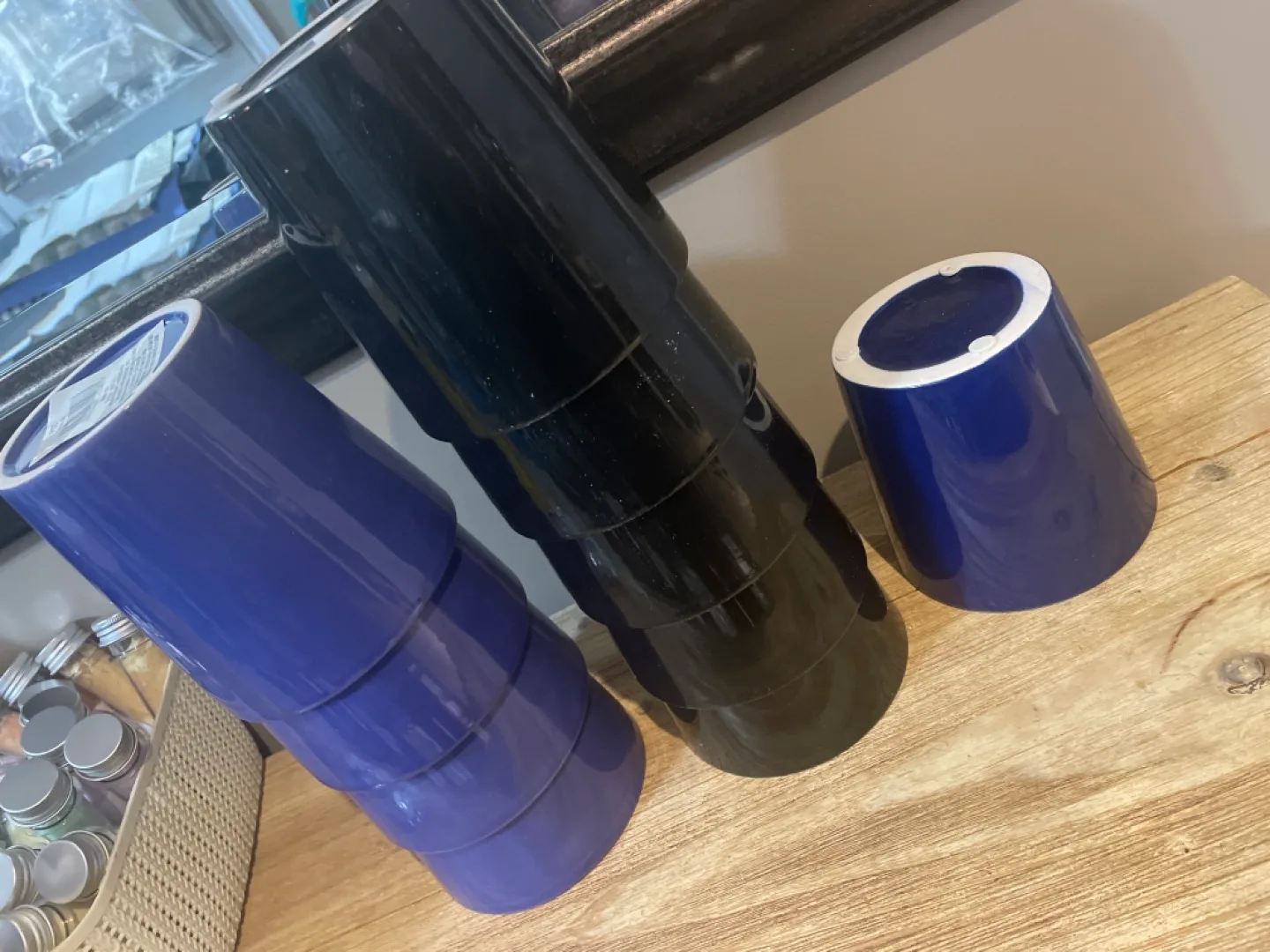 Ceramic planters - Black and blue thumbnail