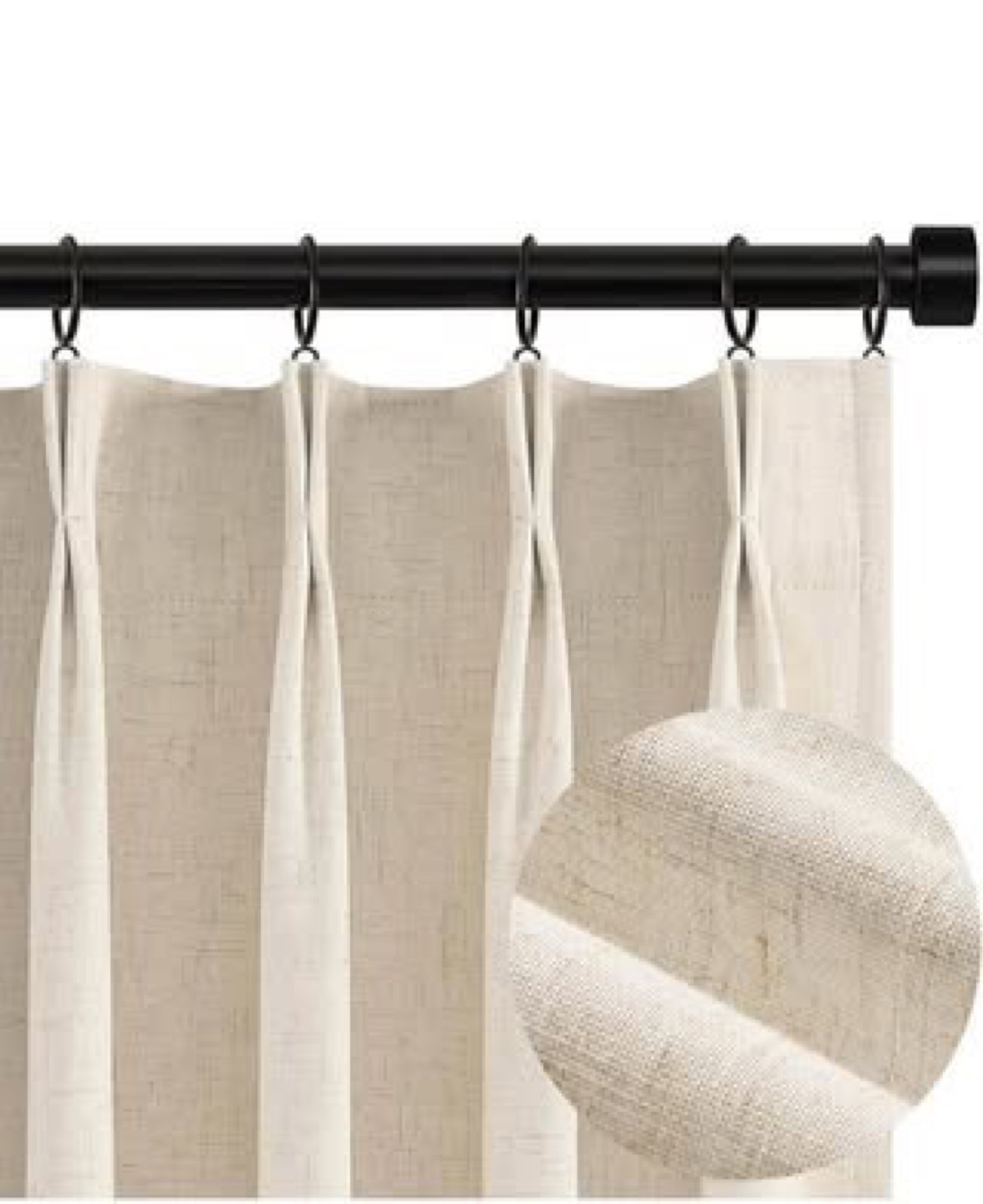 Blackout Curtains with Rings and Hooks