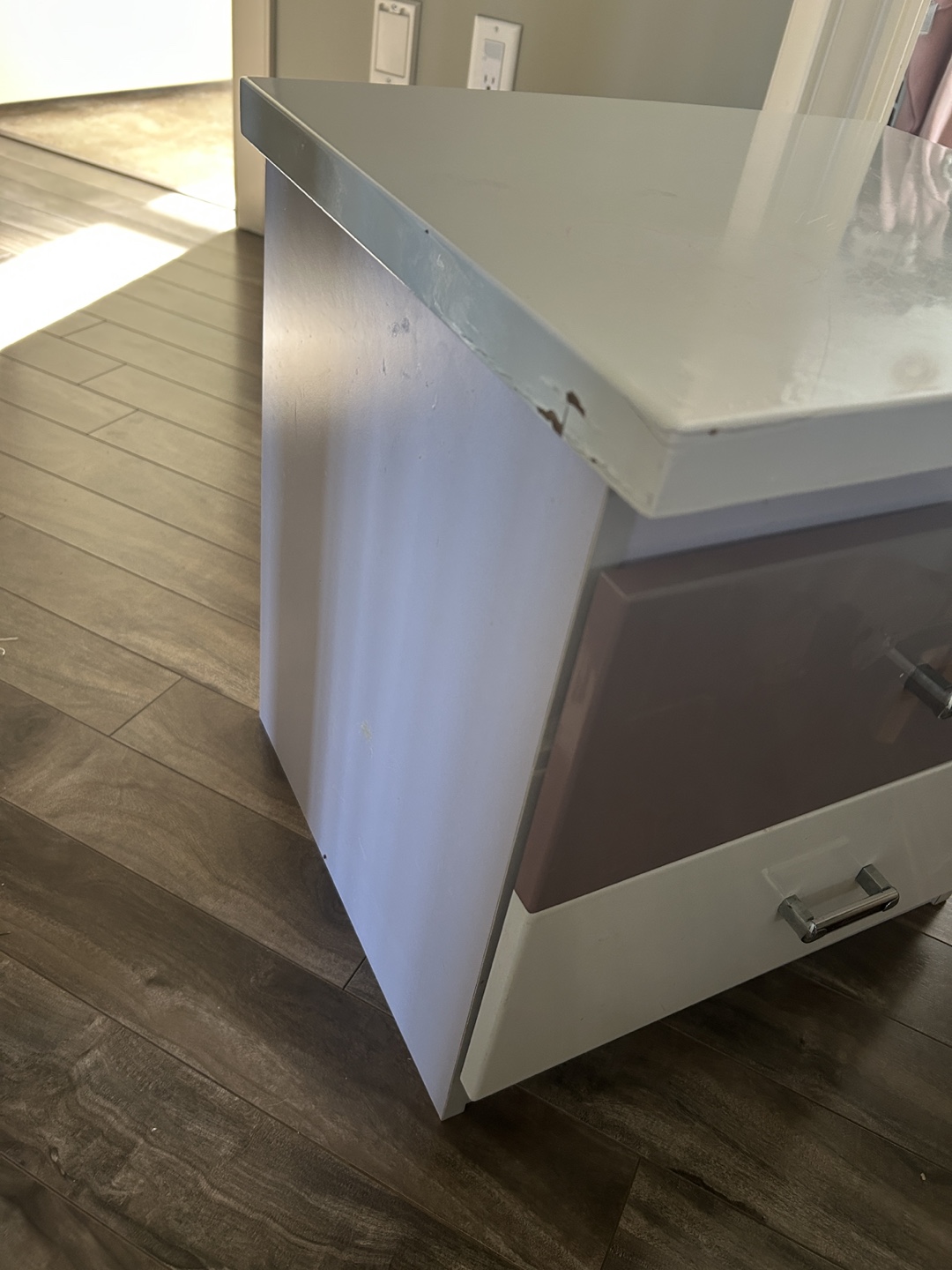 Two-Drawer Nightstand - White and Dusty Rose - photo 2