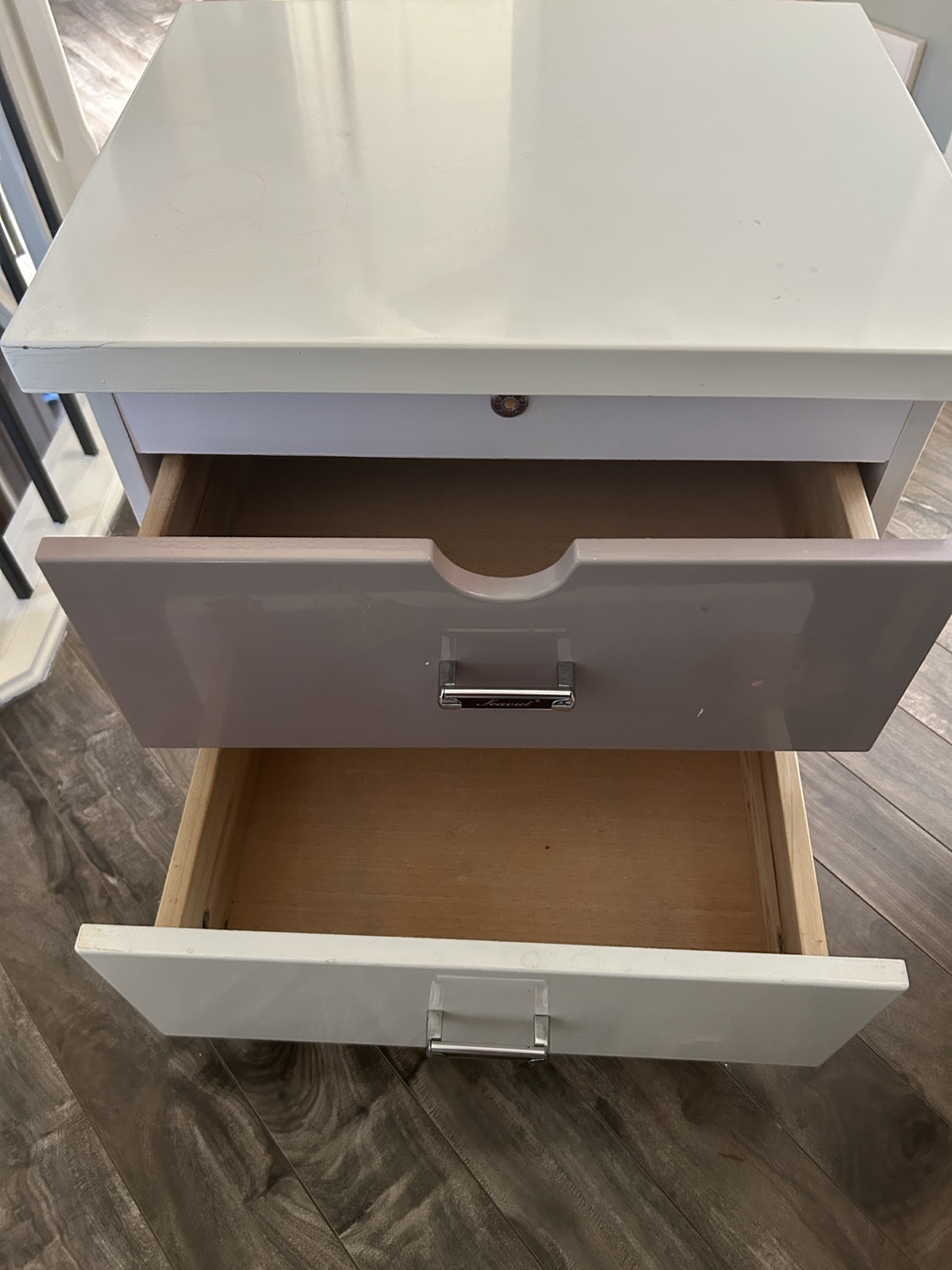 Two-Drawer Nightstand - White and Dusty Rose - photo 4
