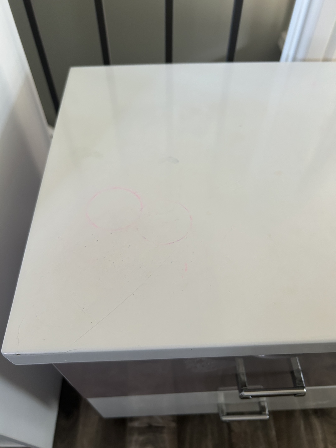 Two-Drawer Nightstand - White and Dusty Rose - photo 5
