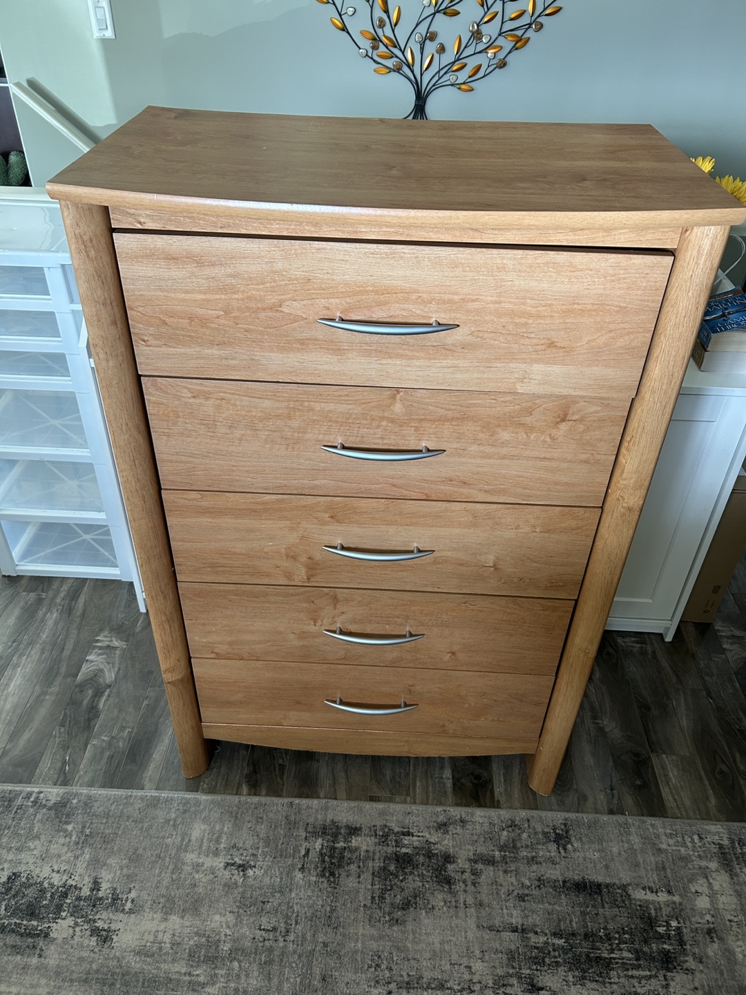 Five-Drawer Wooden Chest of Drawers