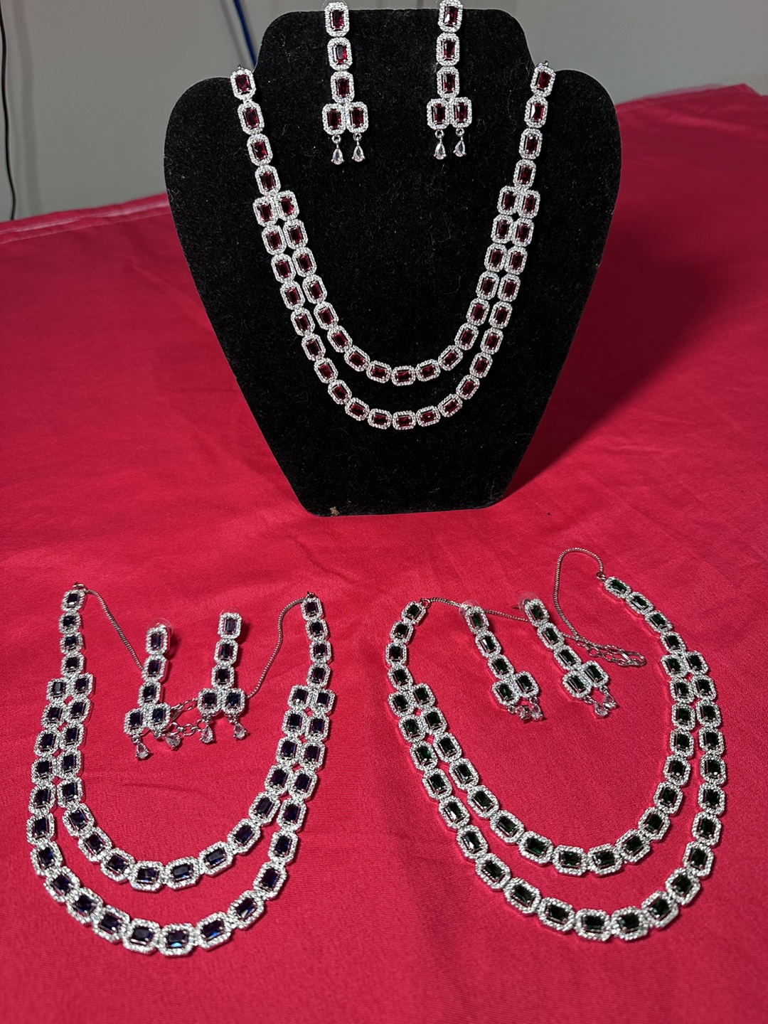 Two Stunning Double-Strand CZ Necklace Sets