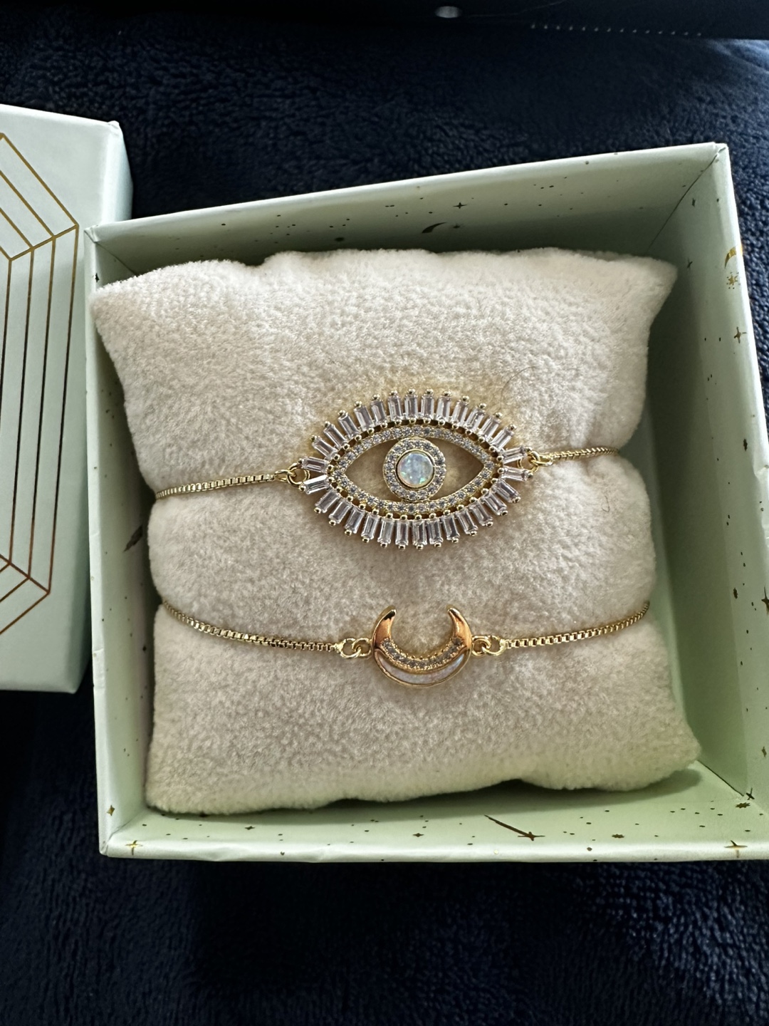 Evil Eye & Moon Bracelet Set
