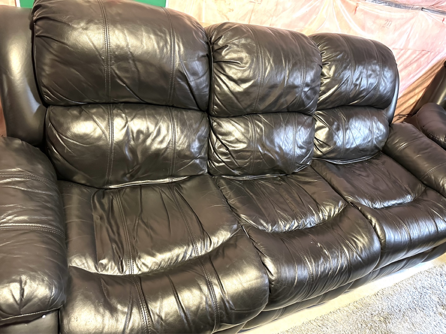 Black Leather Recliner 3Pc Sofa Set - photo 3