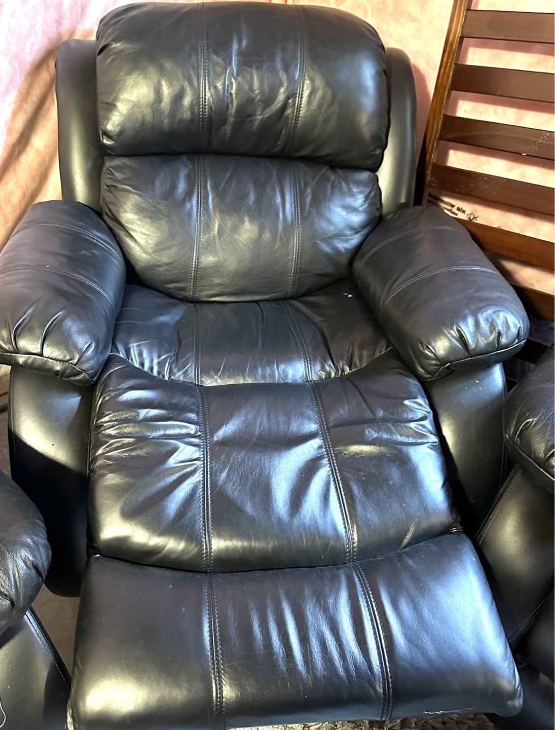 Black Leather Recliner 3Pc Sofa Set