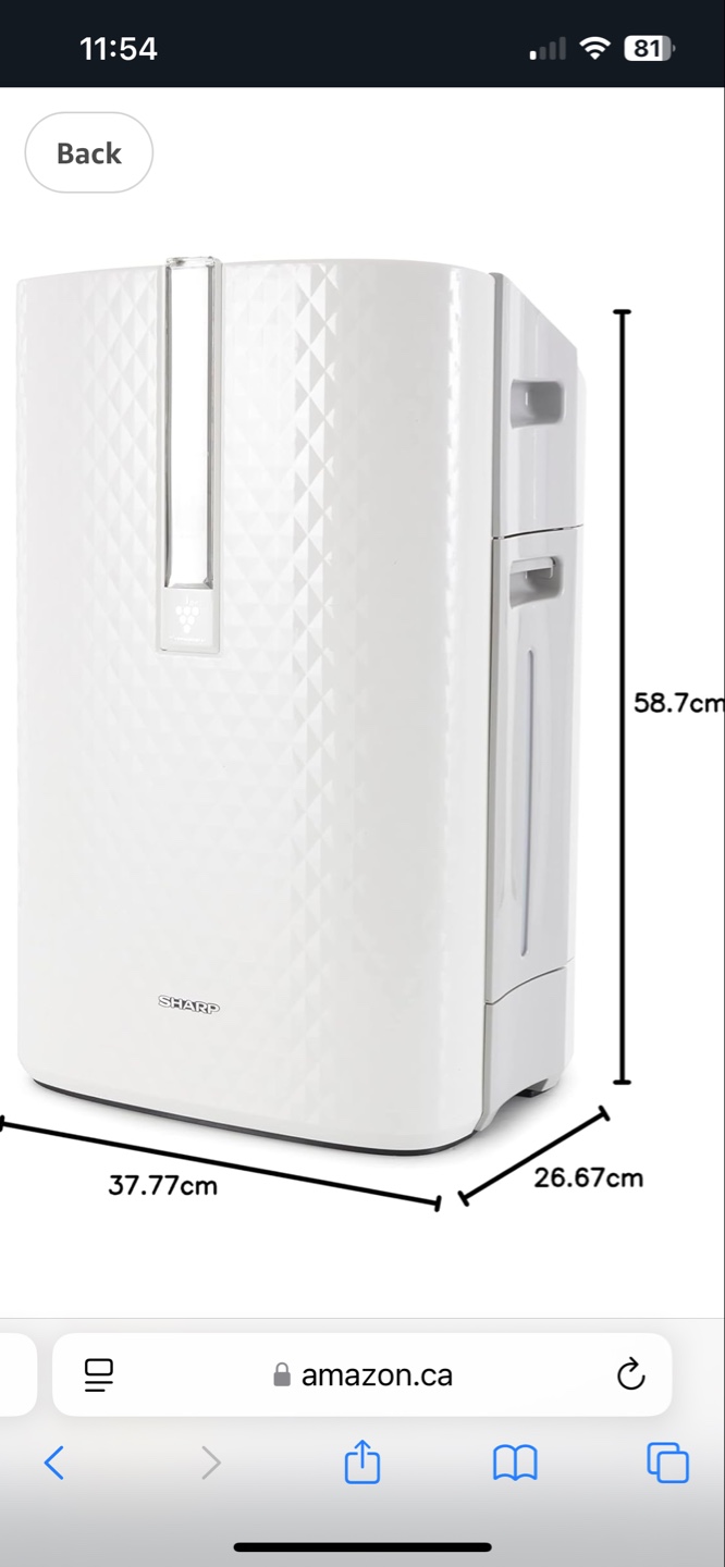 Sharp KC-850U Plasmacluster Air Purifier and Humidifier