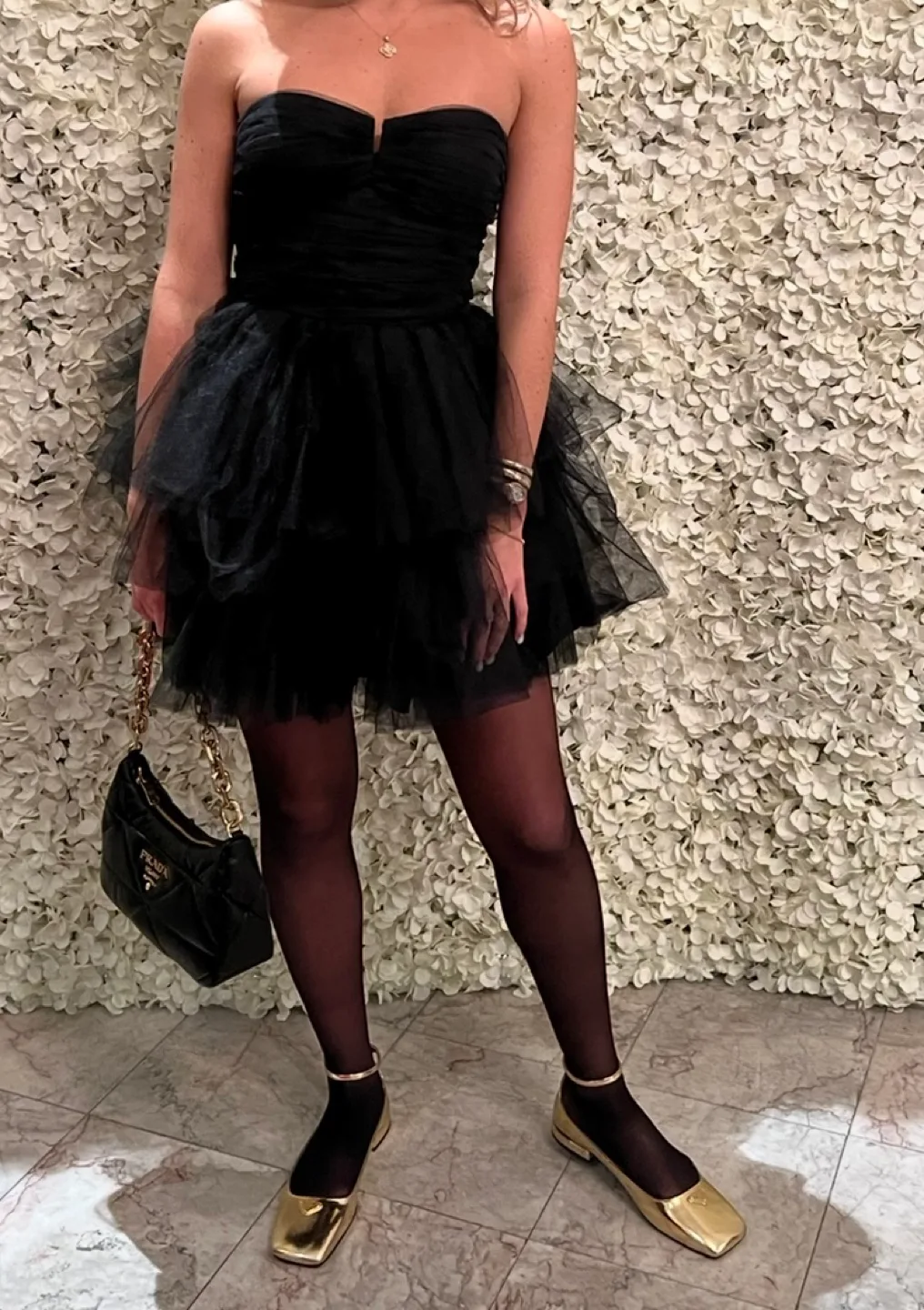 Black Tulle Mini Dress Size 38 thumbnail