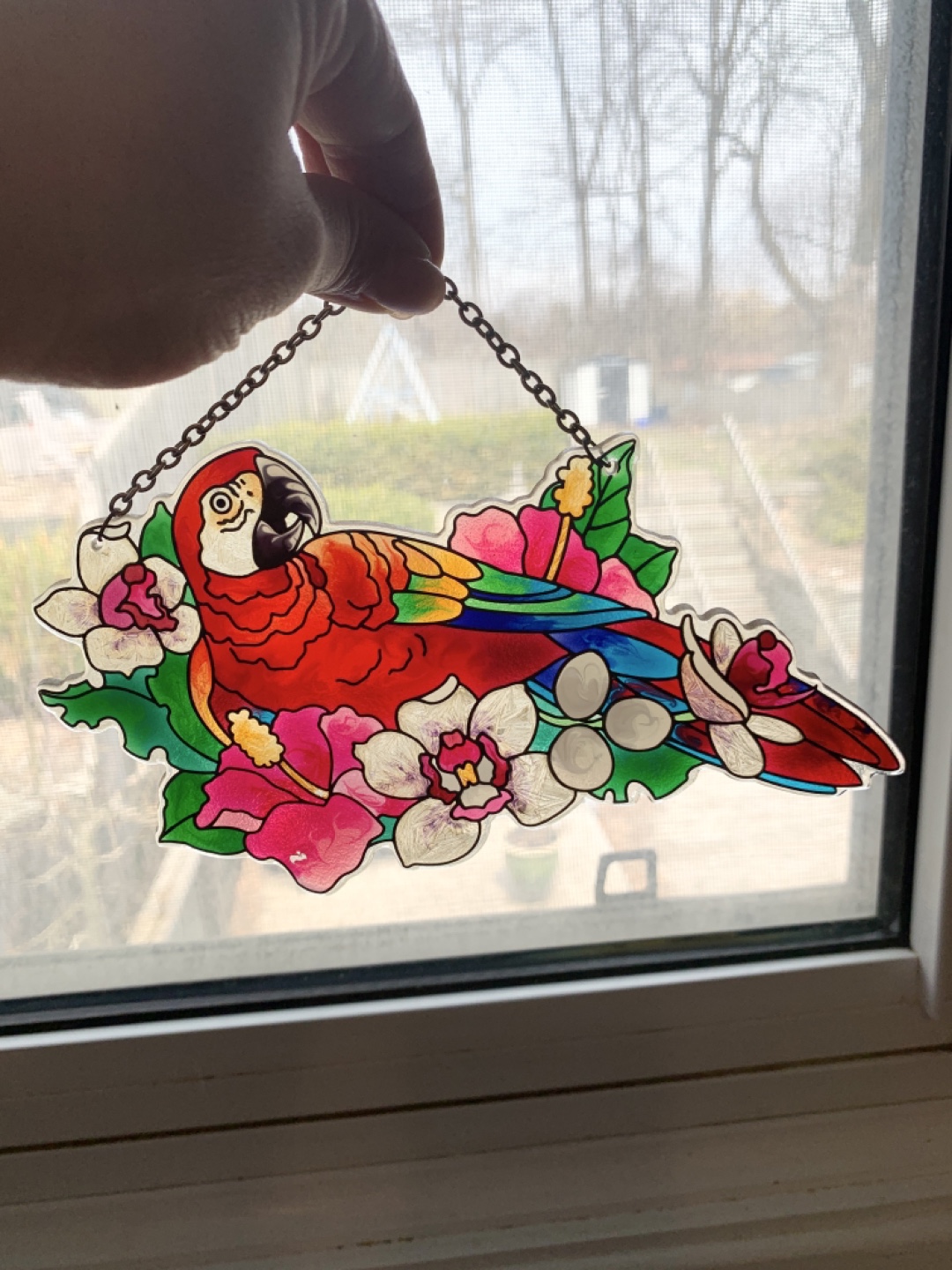 Gorgeous stain glass Macaw Hanging Decor - photo 4