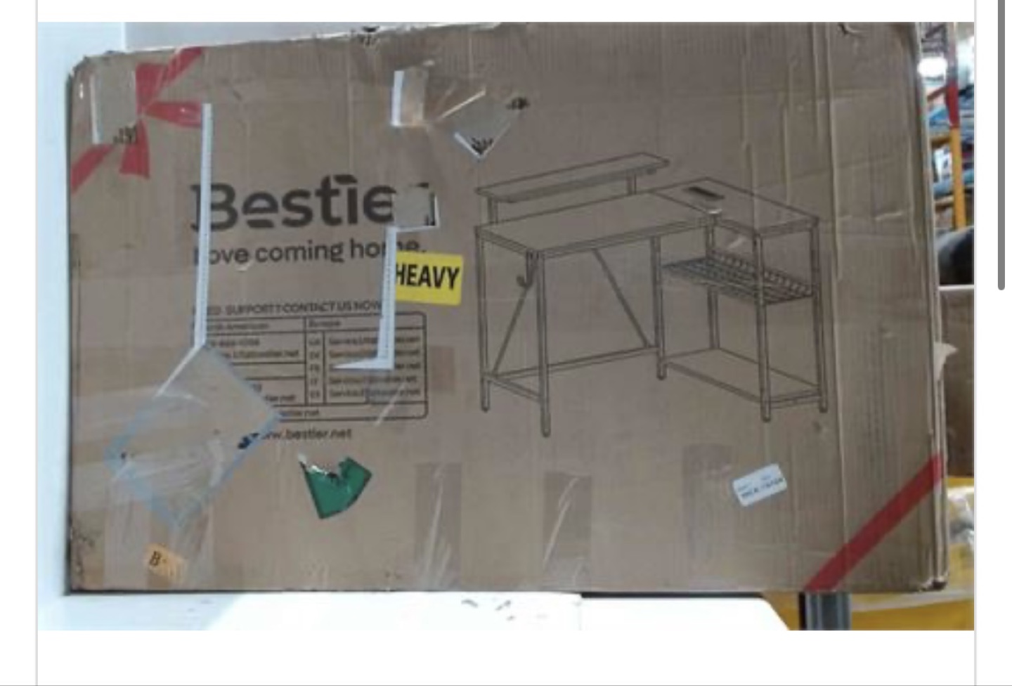 NEW OPEN BOX Bestier Gaming Desk w/ Power Outlets, 42" L-Shaped - photo 2