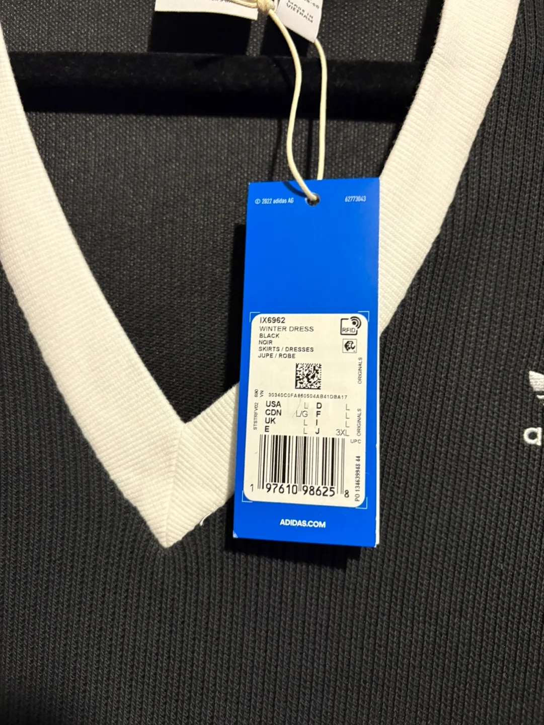 New Adidas Ribbed Maxi Dress Size Large image indicator(2)