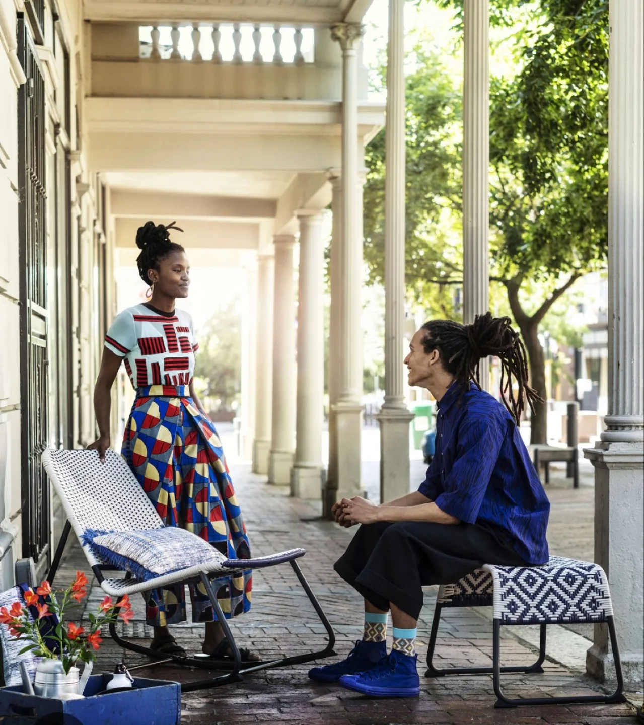 IKEA INDOOR / OUTDOOR PATIO SET ROCKING CHAIR & FOOT STOOL image indicator(3)