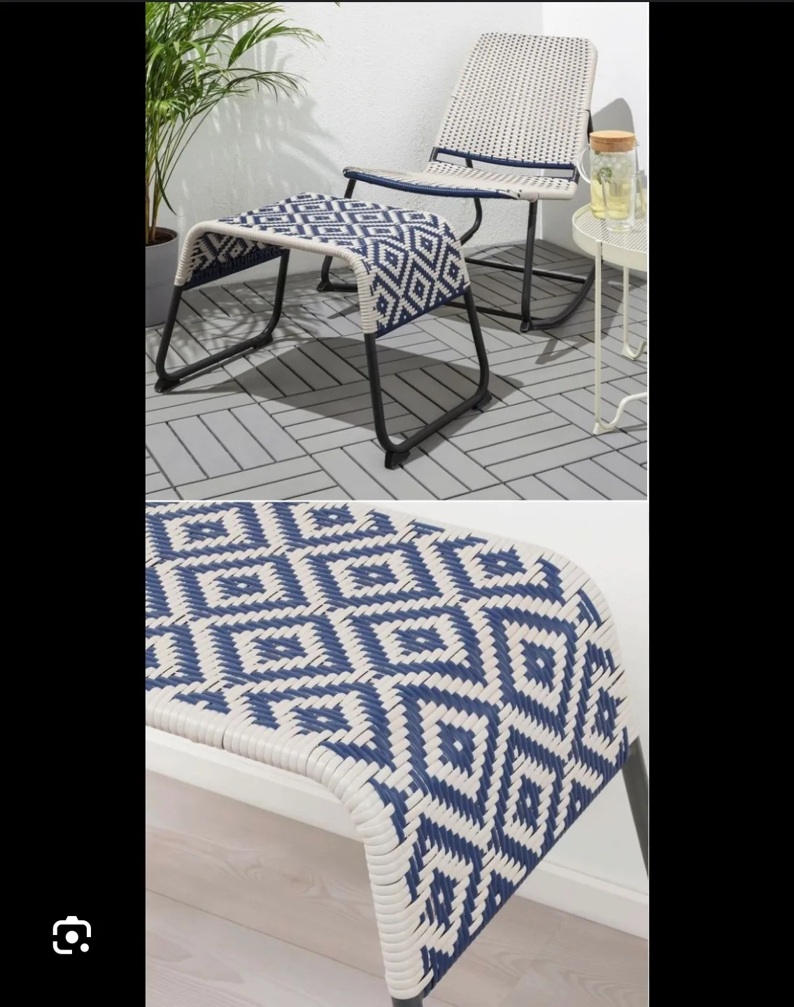 IKEA INDOOR / OUTDOOR PATIO SET ROCKING CHAIR & FOOT STOOL image indicator(6)