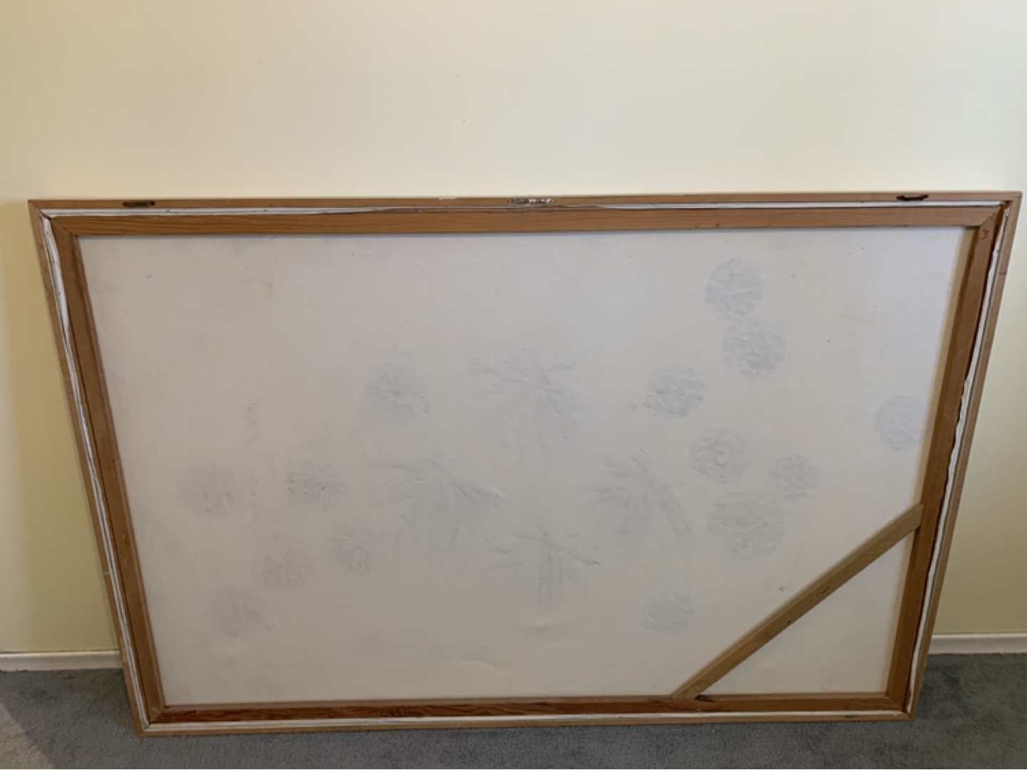 Large Vintage Floral Painting - Textured Flowers - photo 4
