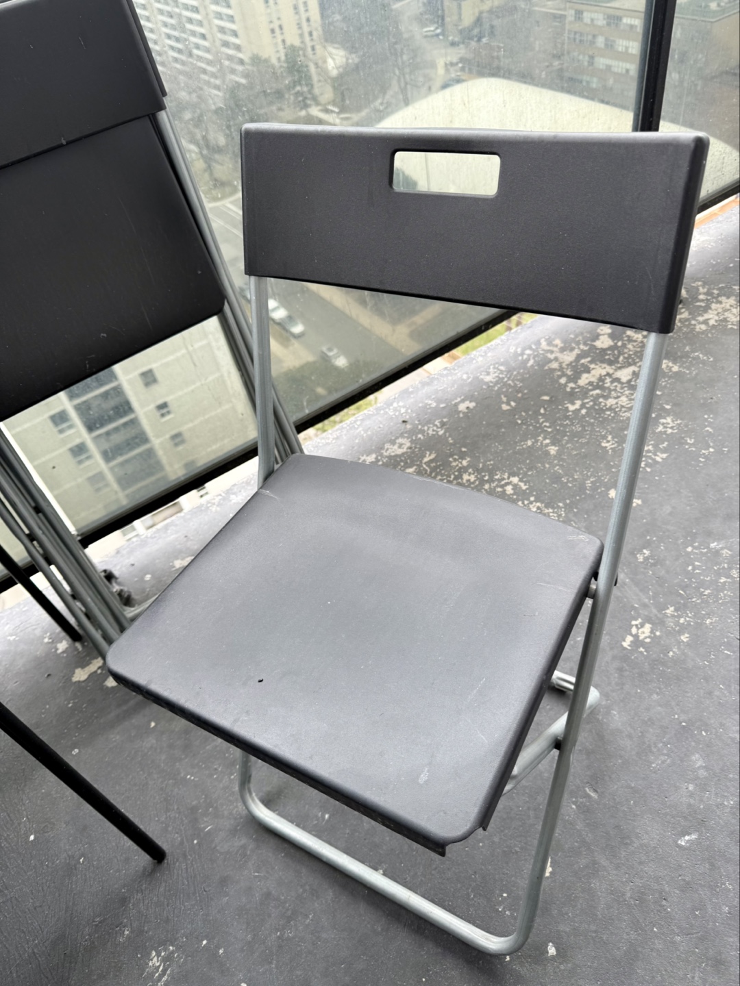 IKEA Black Folding Chairs (Set of 4)