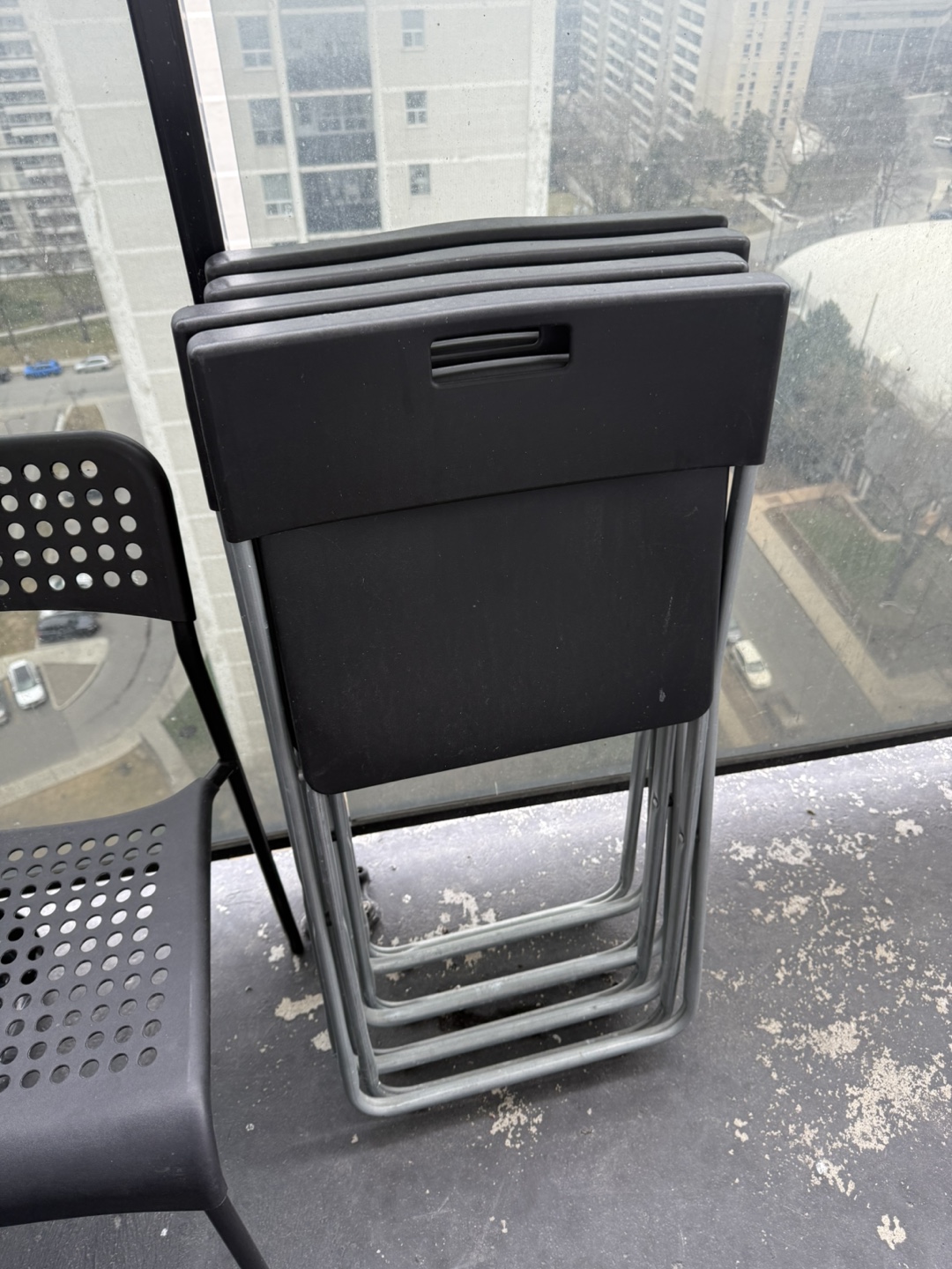IKEA Black Folding Chairs (Set of 4) - photo 2