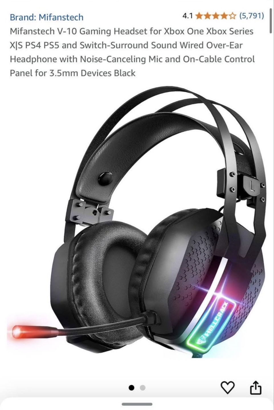 Mifanstech V-10 Gaming Headset - Black - photo 2