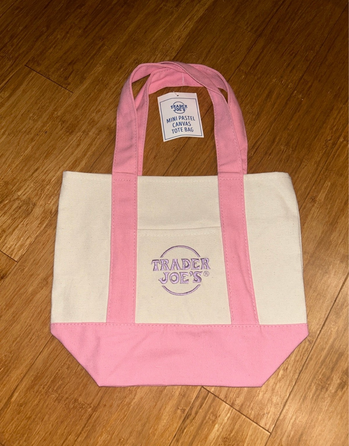Trader Joe's Mini Pastel Canvas Tote Bag