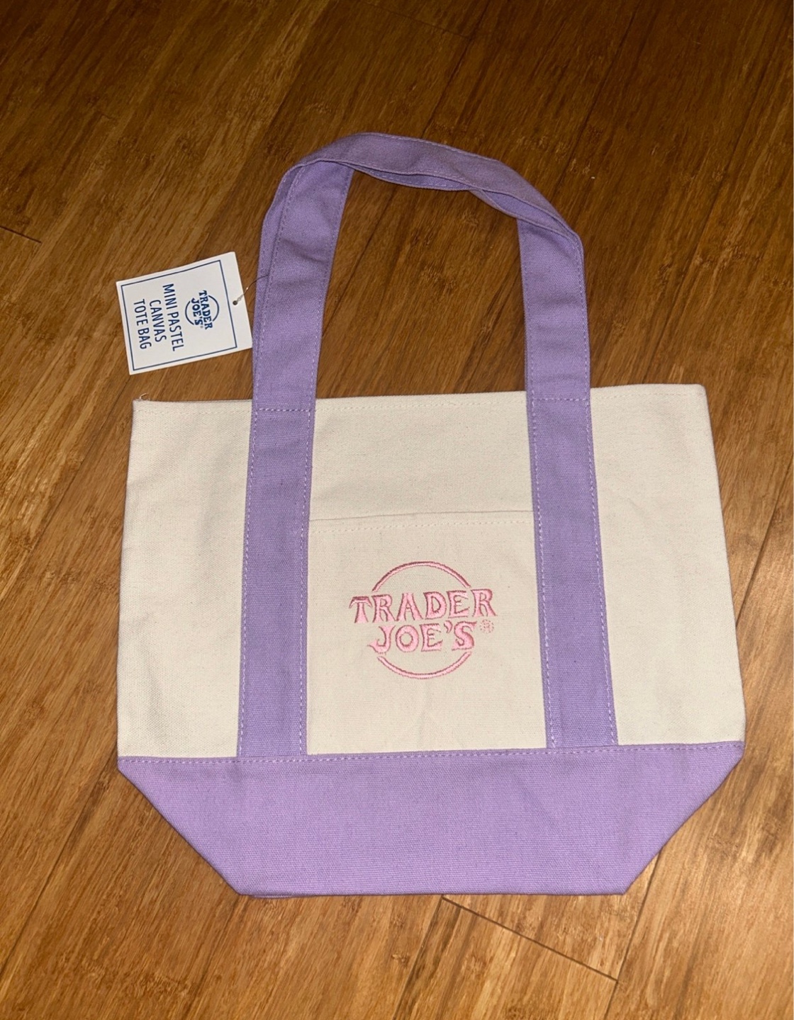 Trader Joe's Mini Pastel Canvas Tote Bag